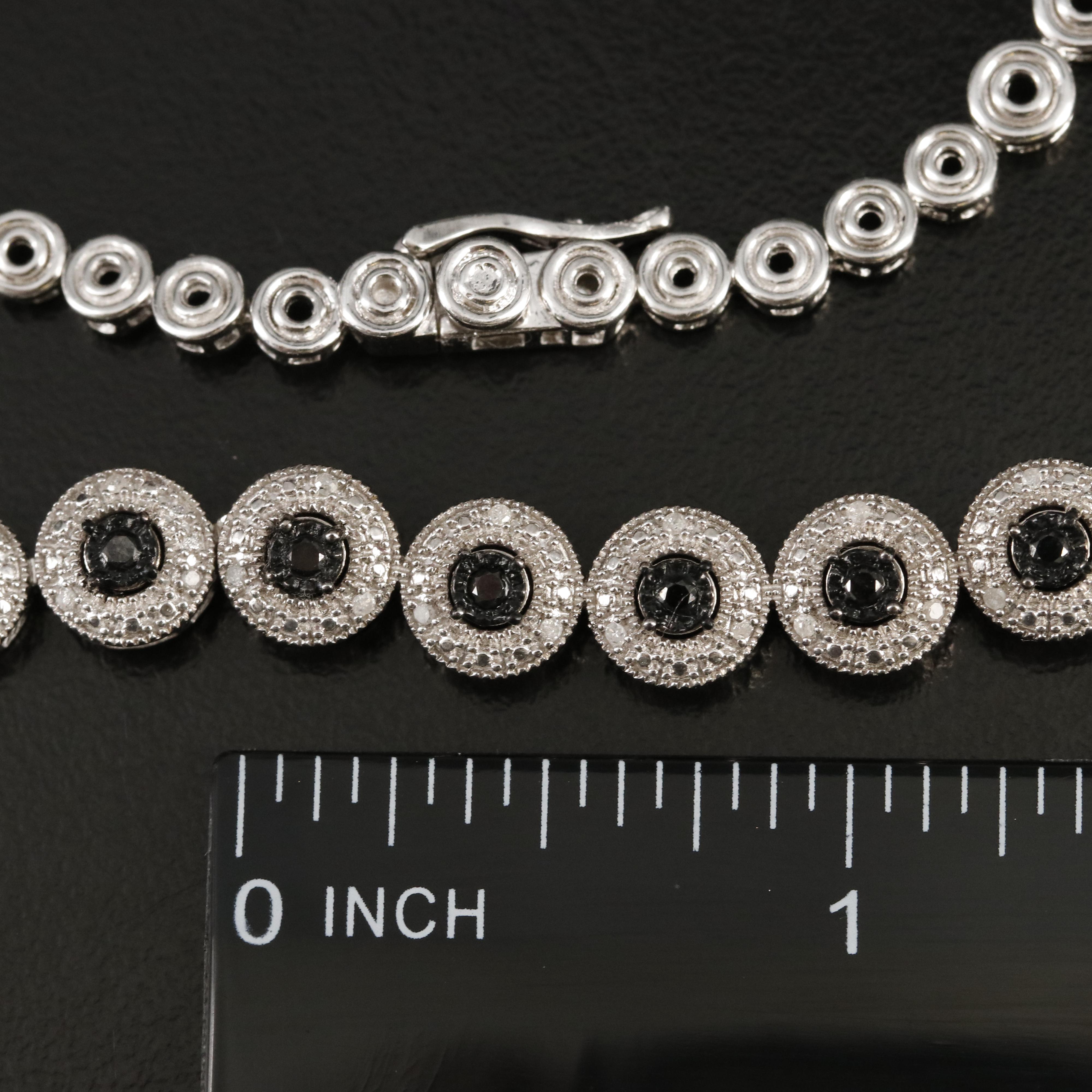 Sterling 1.04 CTW Diamond Graduating Necklace