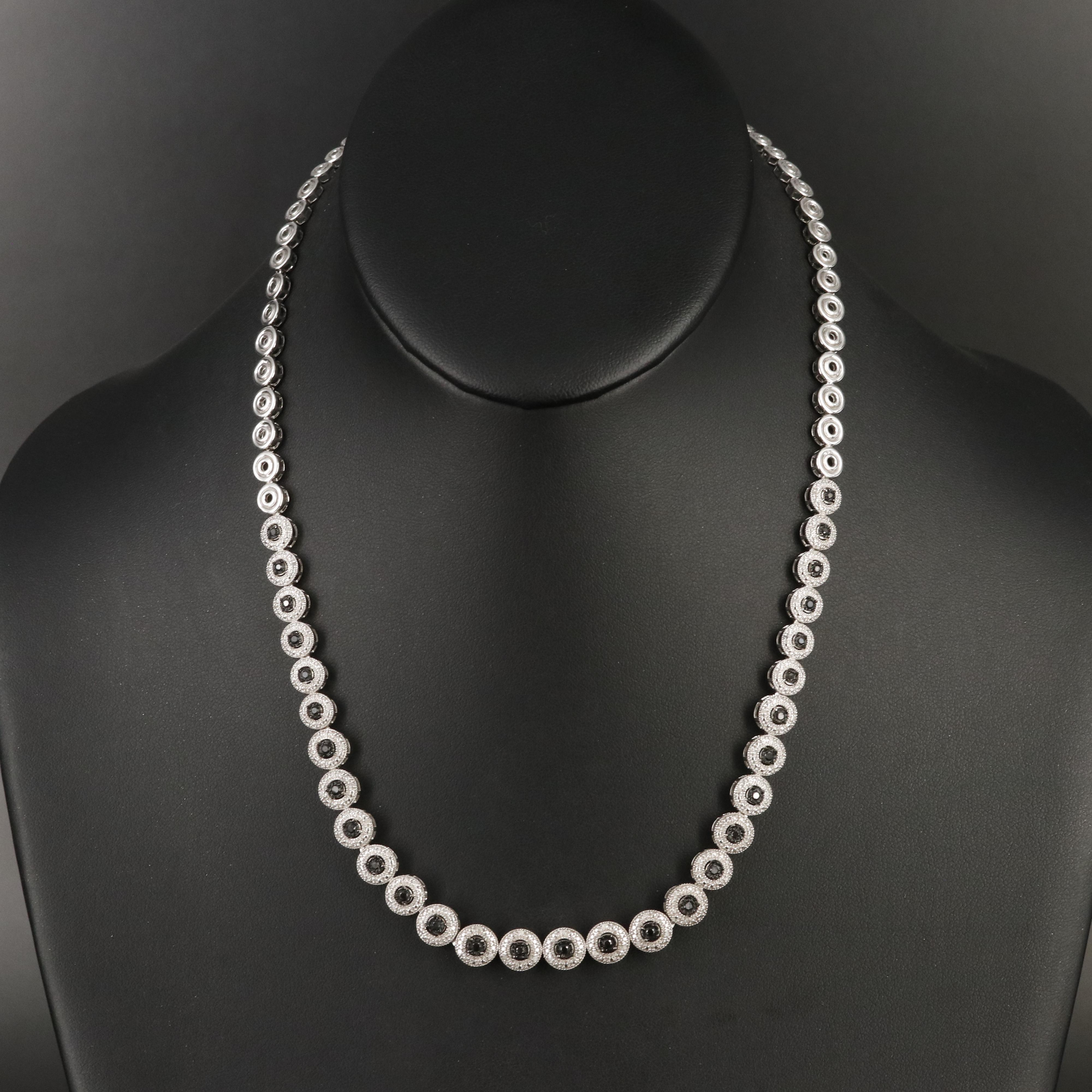 Sterling 1.04 CTW Diamond Graduating Necklace