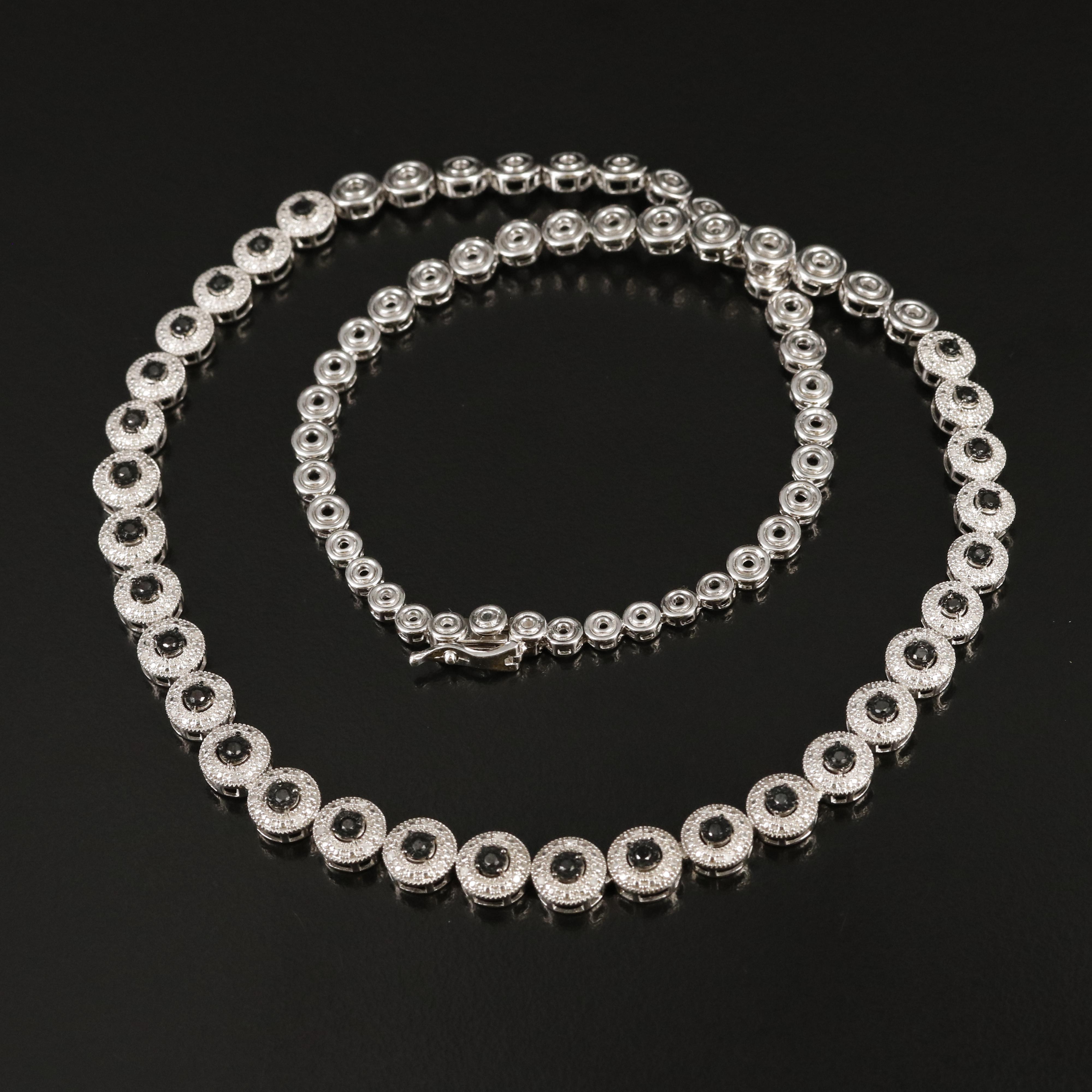 Sterling 1.04 CTW Diamond Graduating Necklace