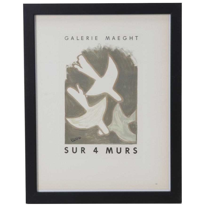 Galerie Maeght Color Lithograph After Georges Braque "Sur 4 murs," 1959