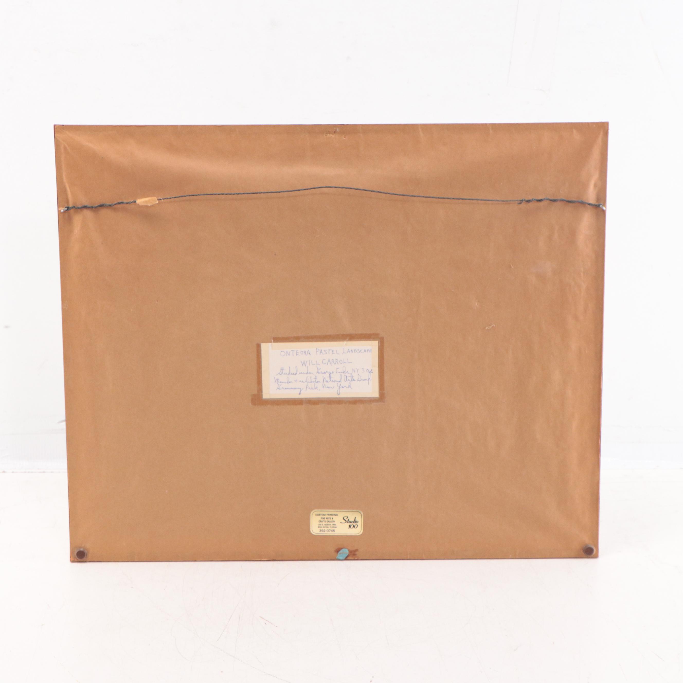 Will Carroll Pastel Drawing of River Landscape, 1948