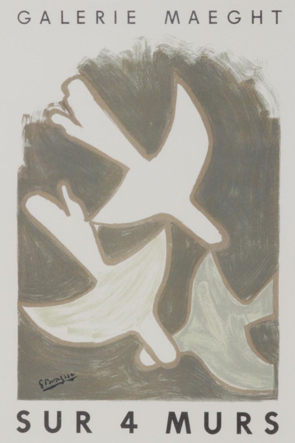 Galerie Maeght Color Lithograph After Georges Braque "Sur 4 murs," 1959
