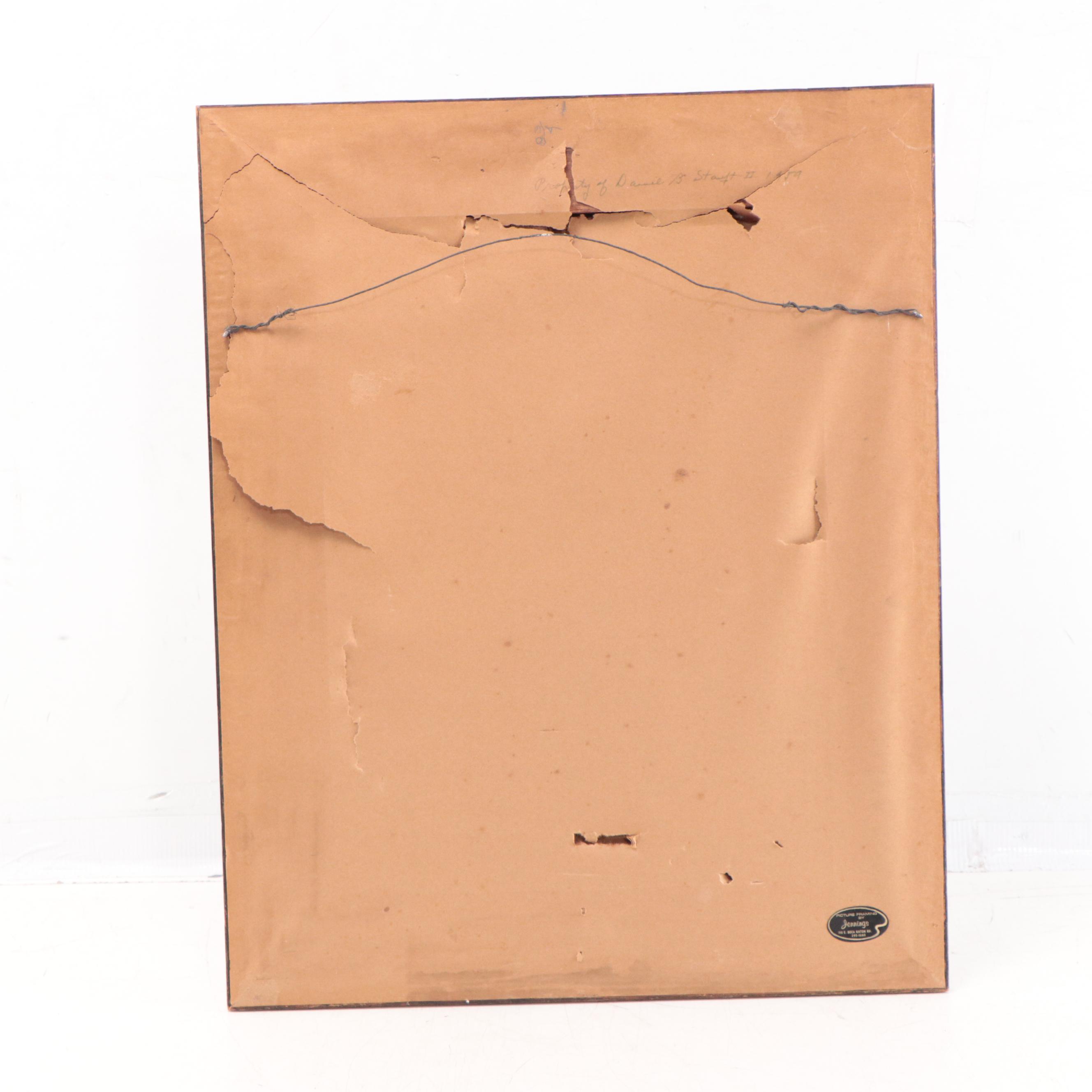 European City Scene Oil Painting, Mid-20th Century