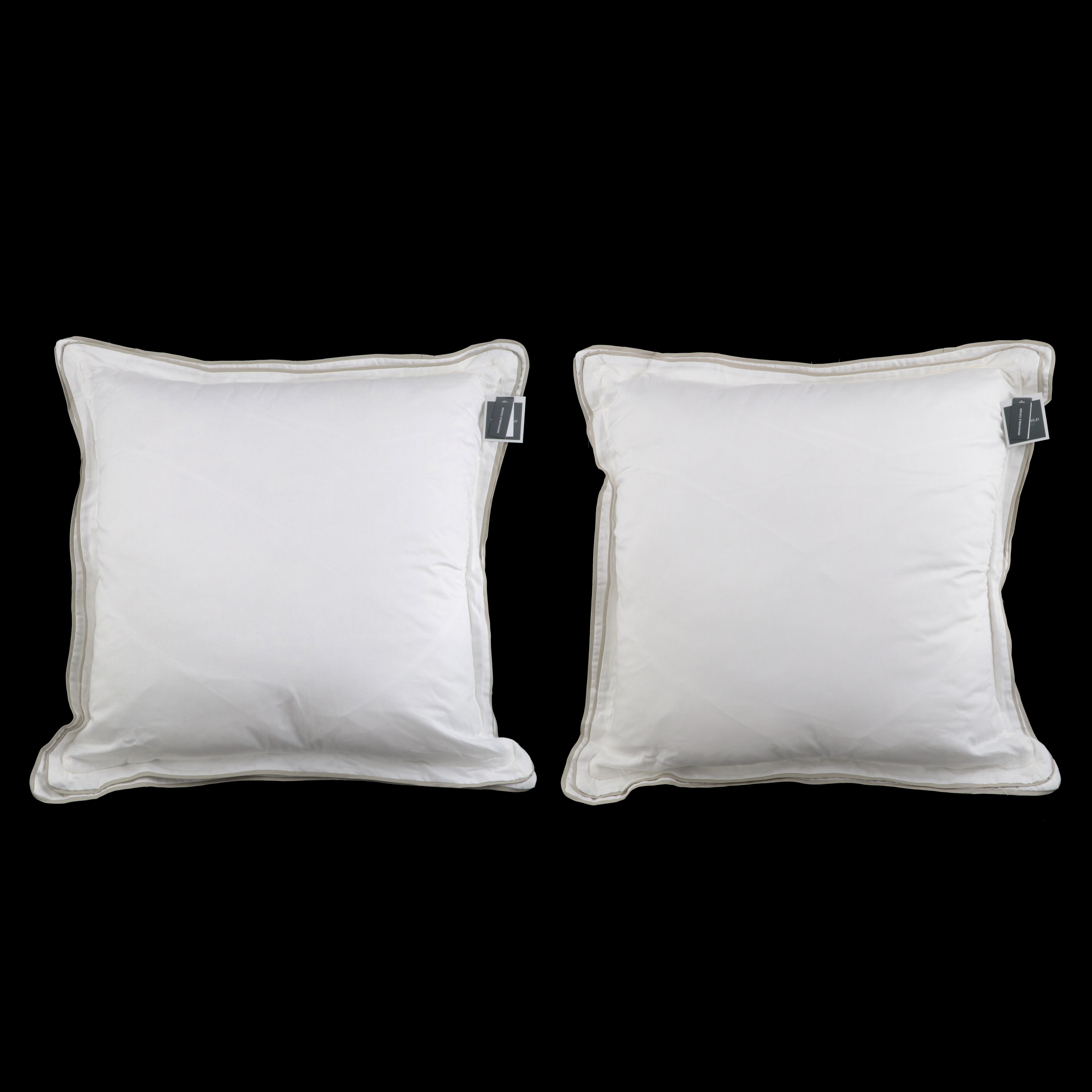 Pair of Threshold Signature Birch Border Euro Bed Pillows