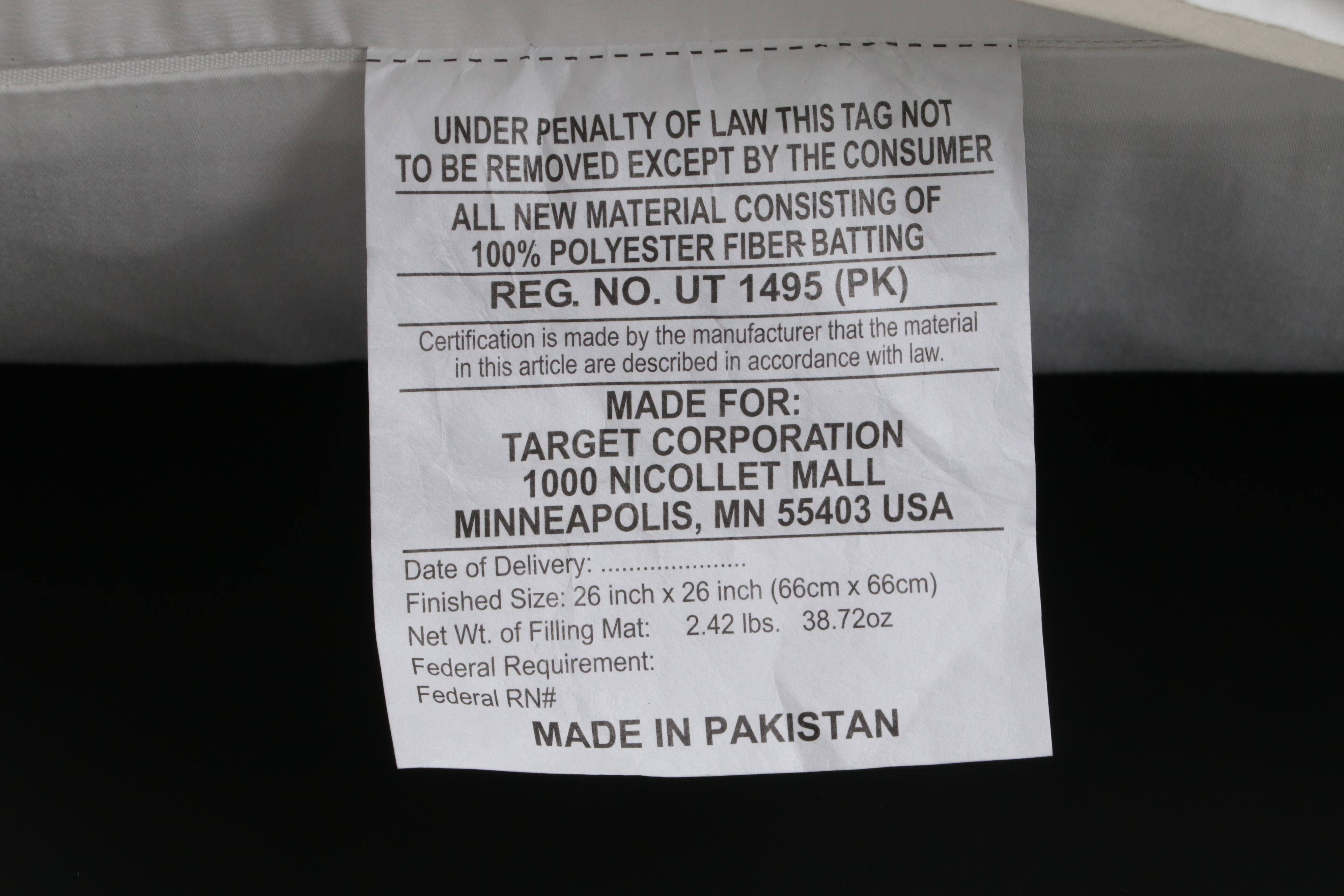 Pair of Threshold Signature Birch Border Euro Bed Pillows