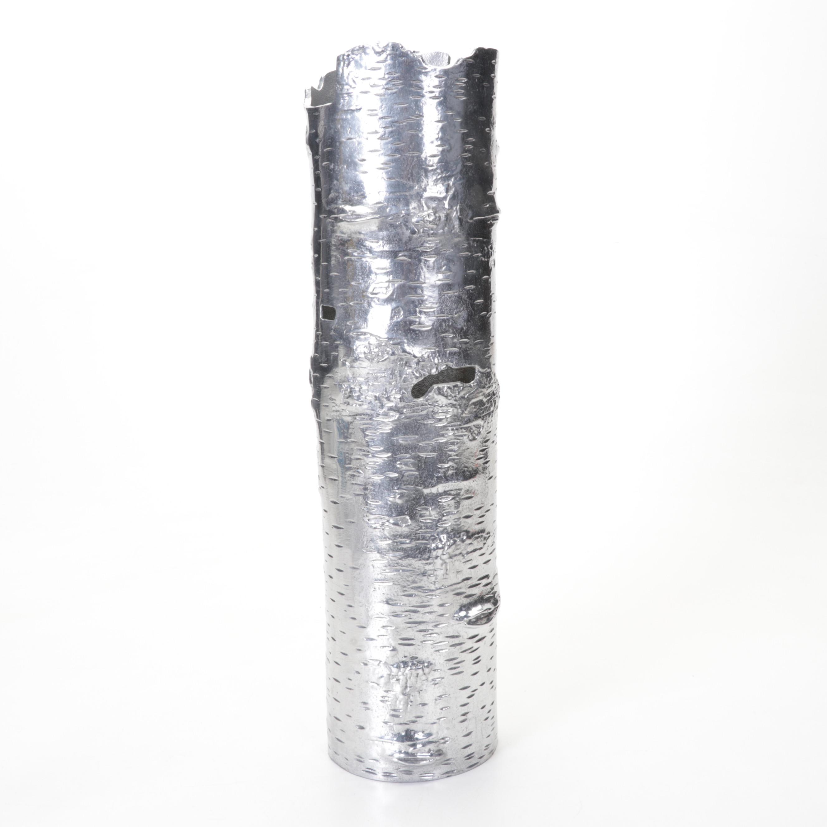 L.E. Smith Amethyst Glass Swung Vase, Pitcher, Metal Birch Bark Vase, More Décor