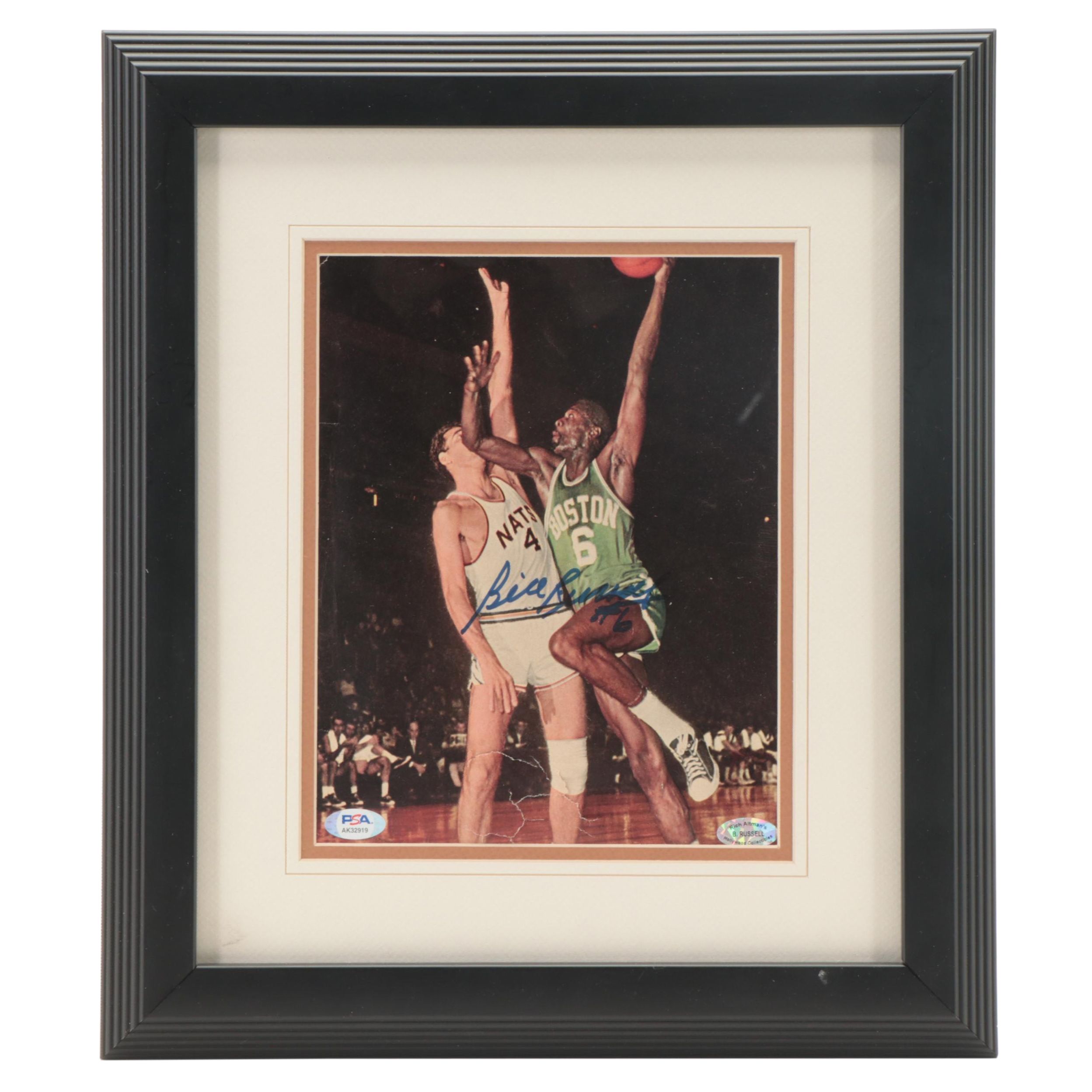 Celtics Bill Russell HOFer Signed Framed Photograph