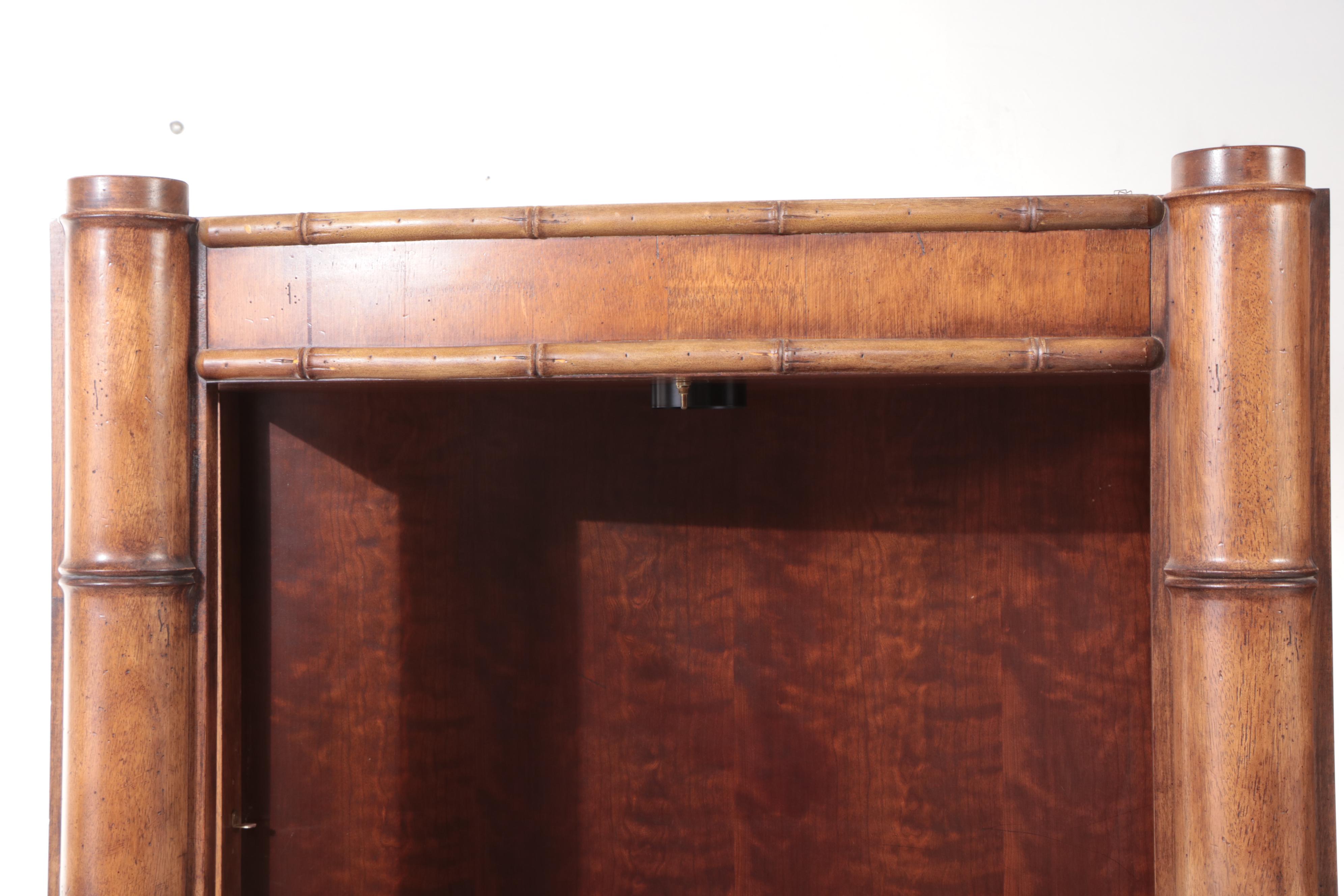 "Sausalito" Faux-Bamboo Bowfront Display Cabinet