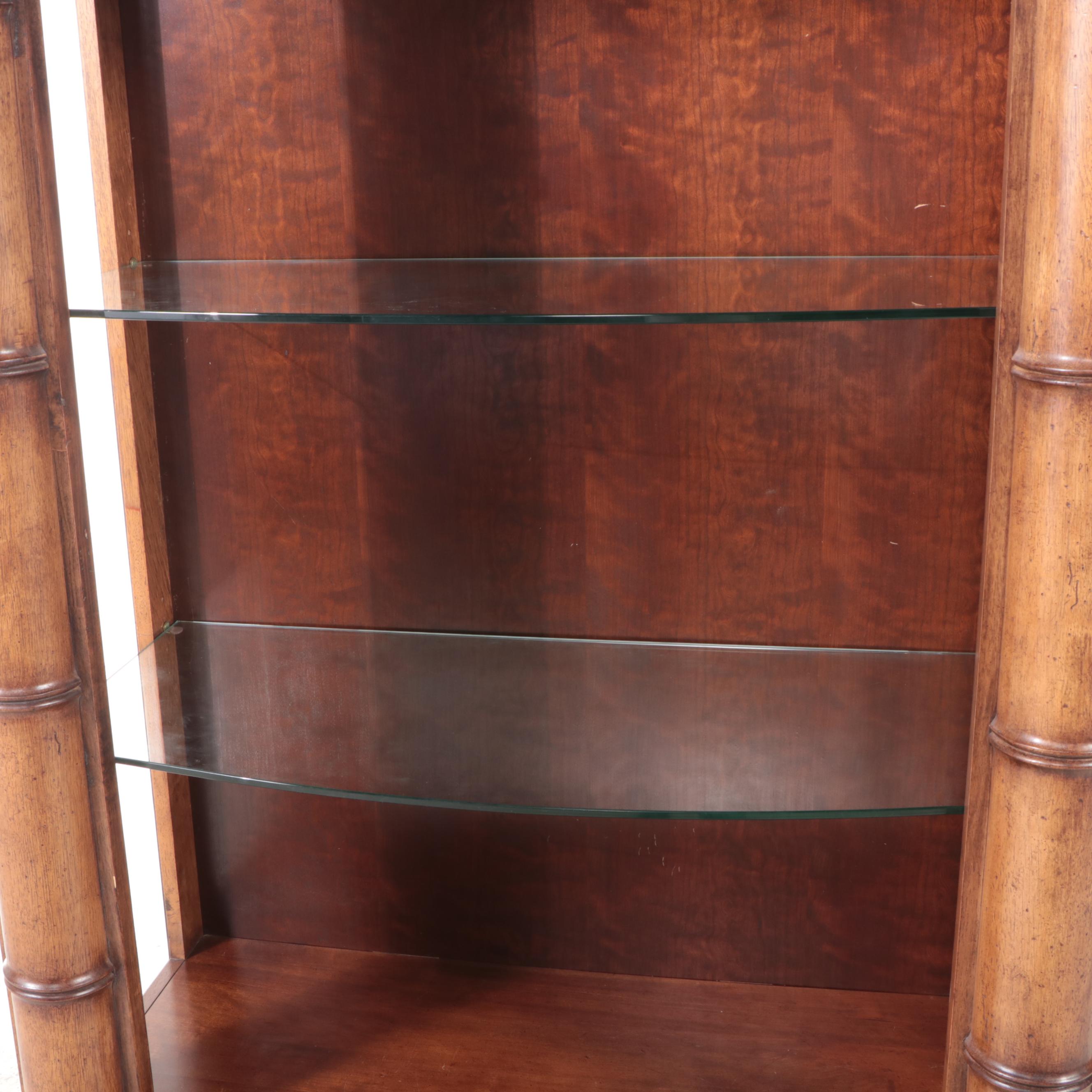 "Sausalito" Faux-Bamboo Bowfront Display Cabinet