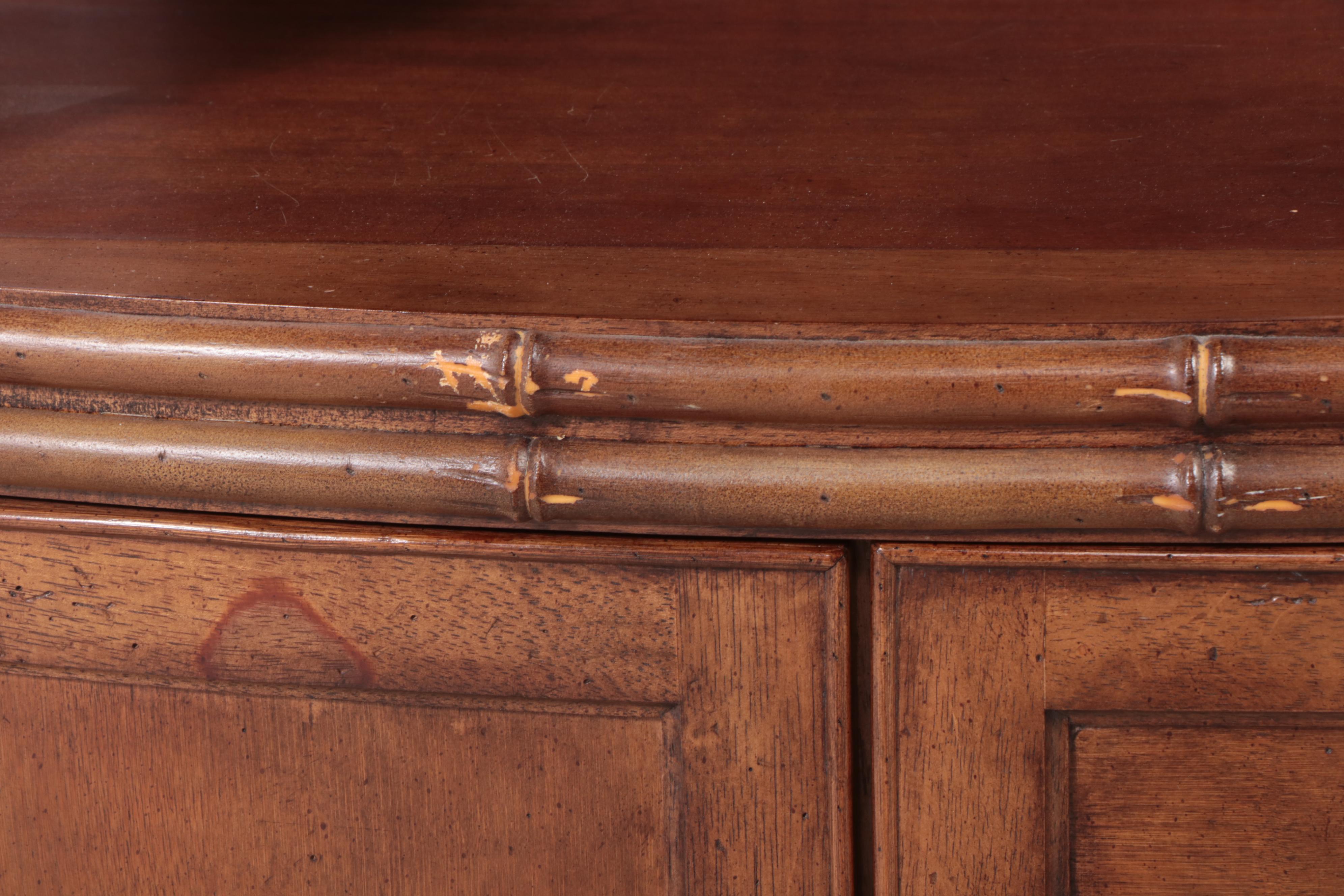 "Sausalito" Faux-Bamboo Bowfront Display Cabinet