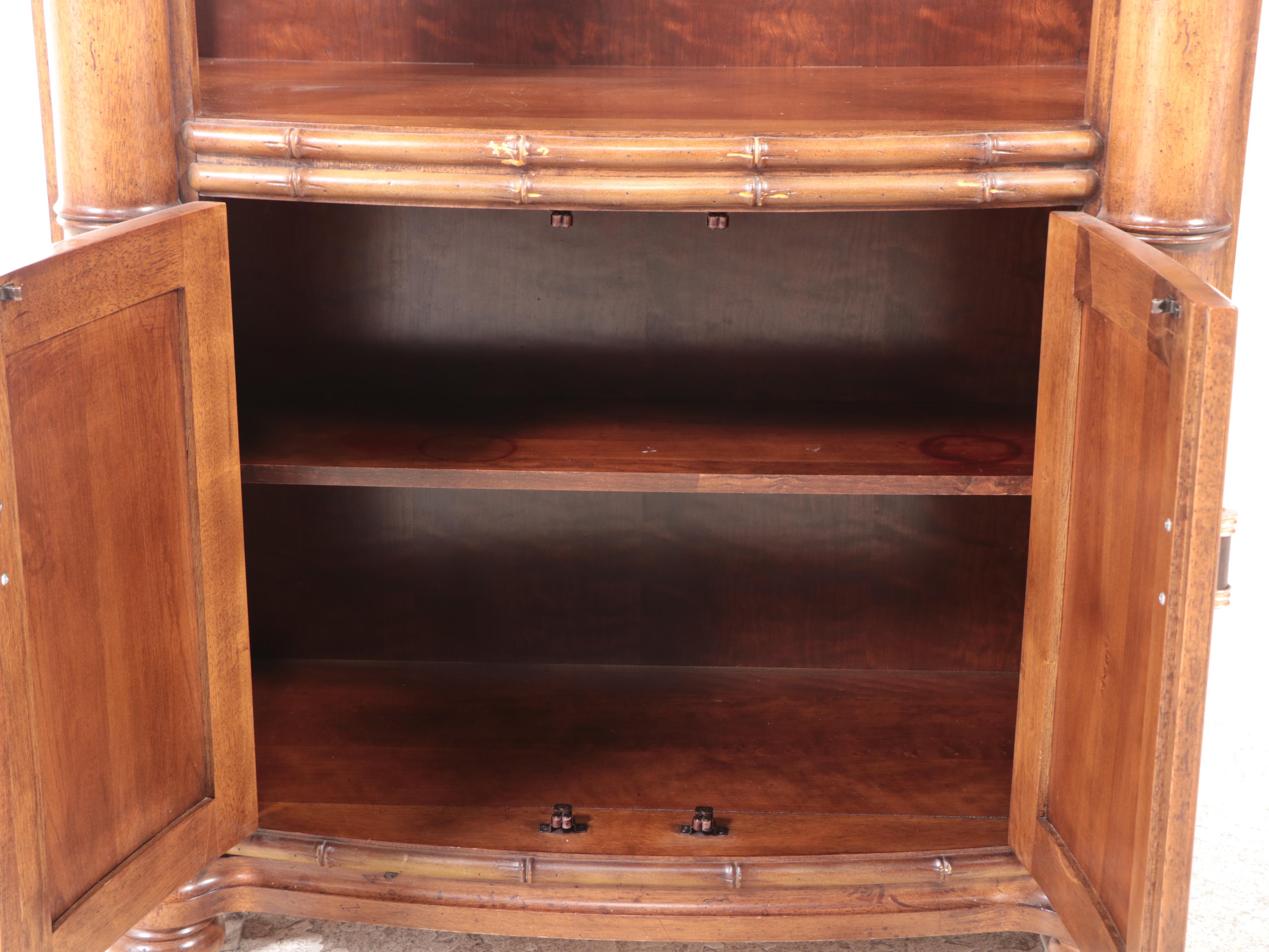 "Sausalito" Faux-Bamboo Bowfront Display Cabinet