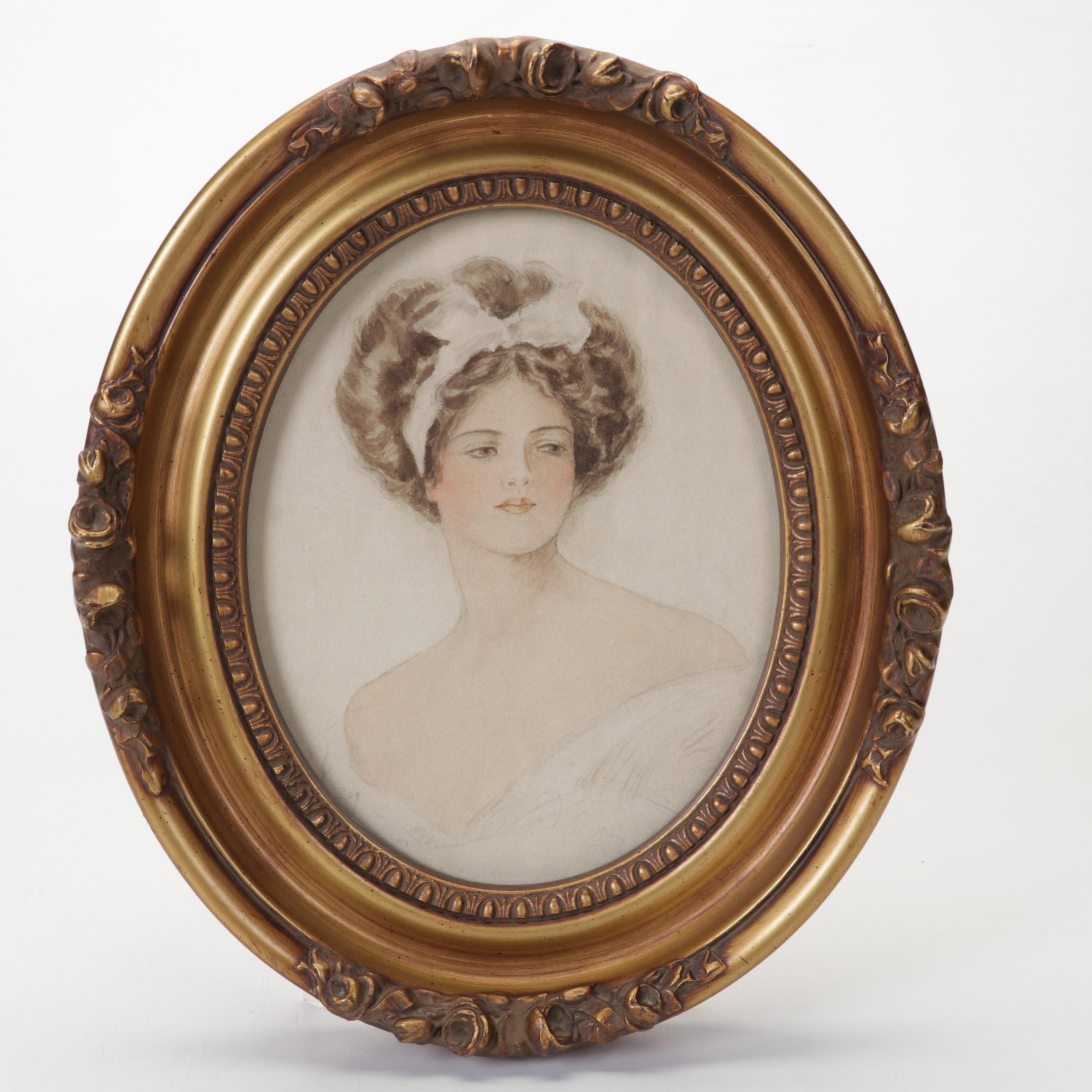 "Bachelor Belles" by Harrison Fisher With Copy Painting After Fisher, 1908