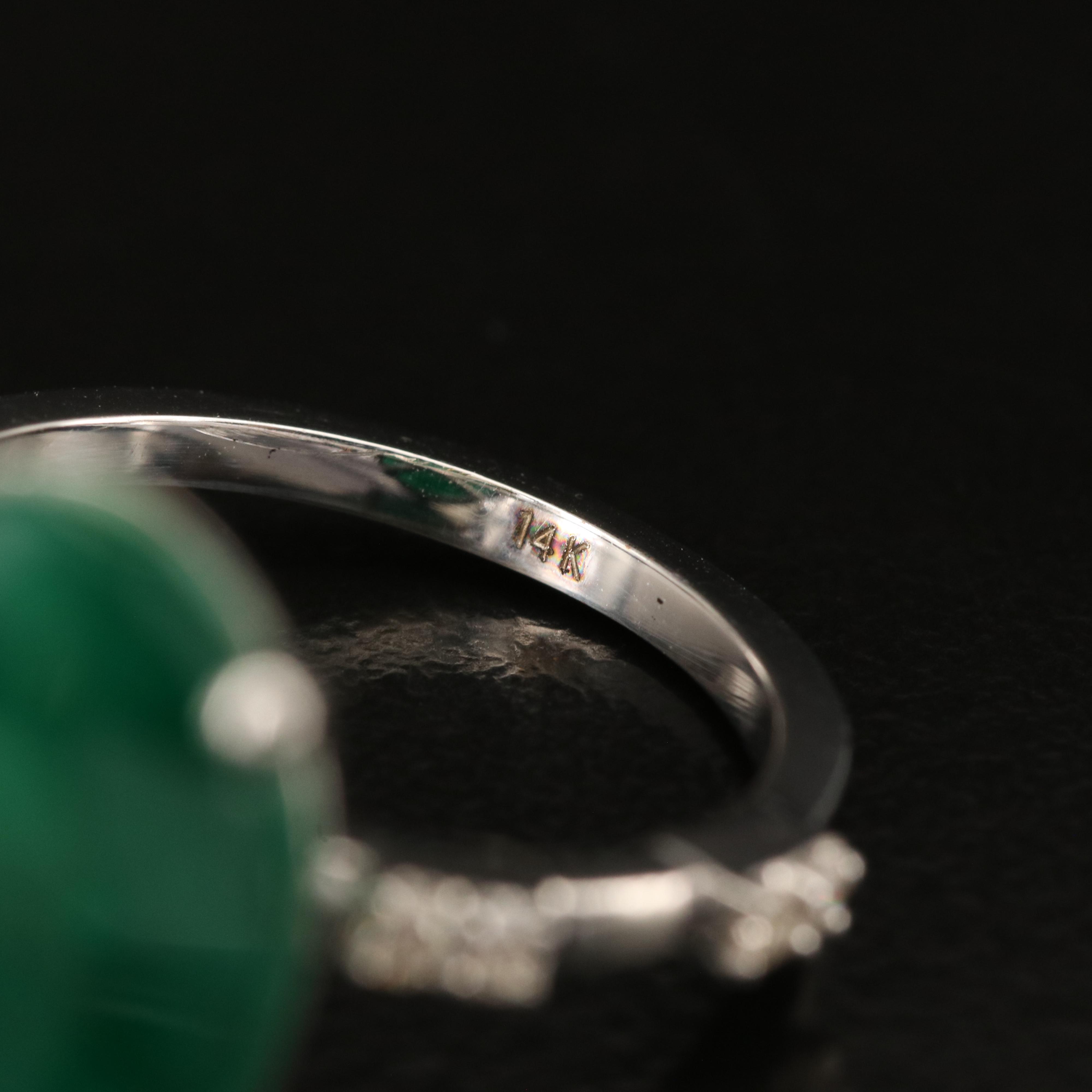 14K 10.12 CT Emerald and Diamond Ring