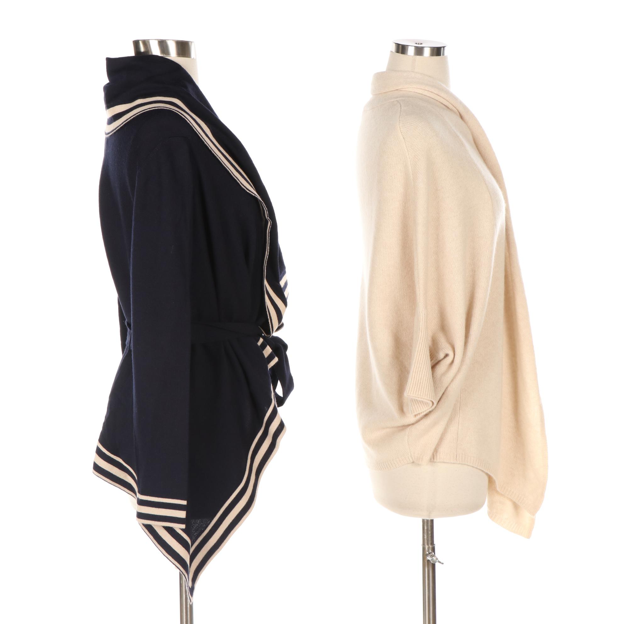 Bianchini Maglierie Cashmere Dolman Cardigan and Luisa Spagnoli Belted Cardigan