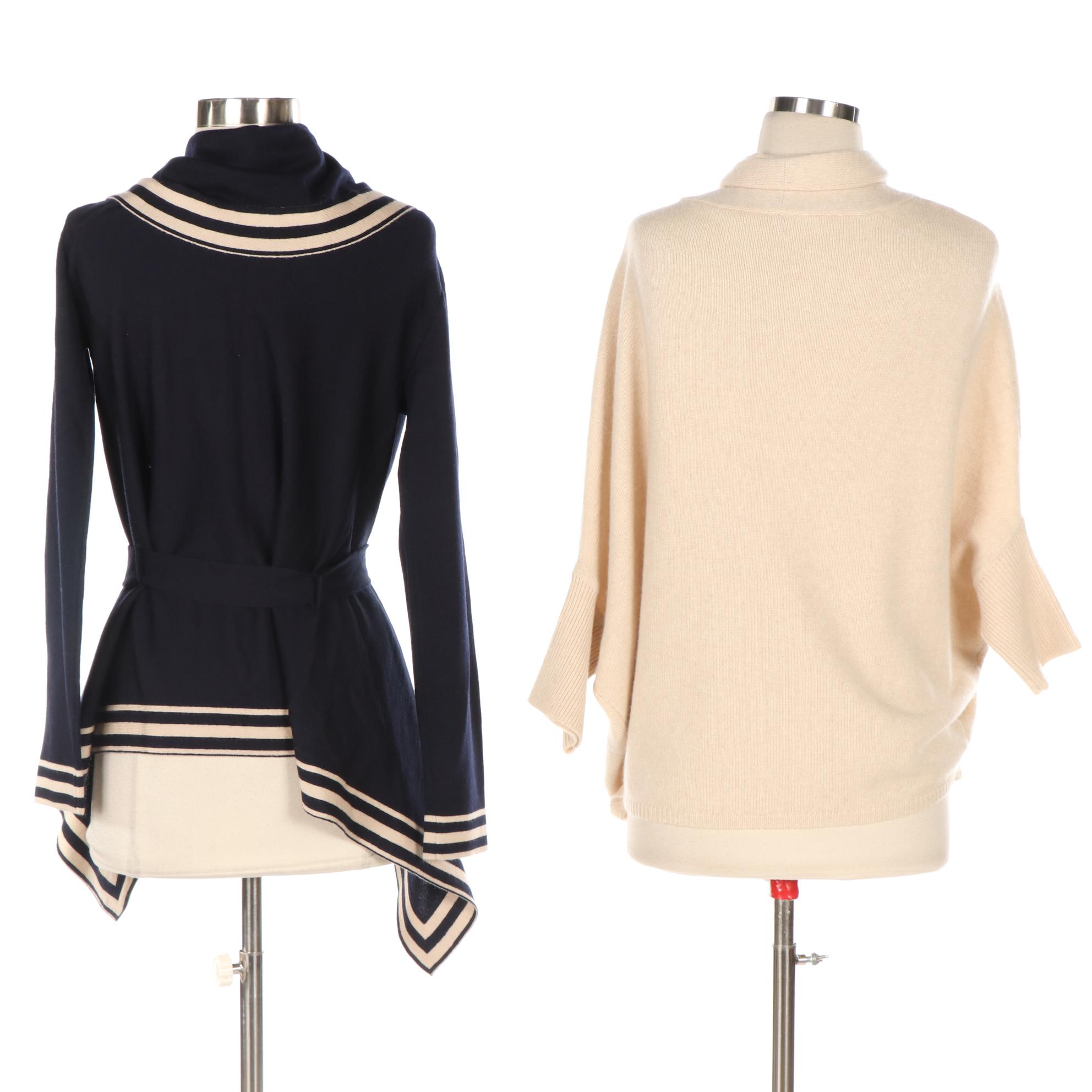 Bianchini Maglierie Cashmere Dolman Cardigan and Luisa Spagnoli Belted Cardigan