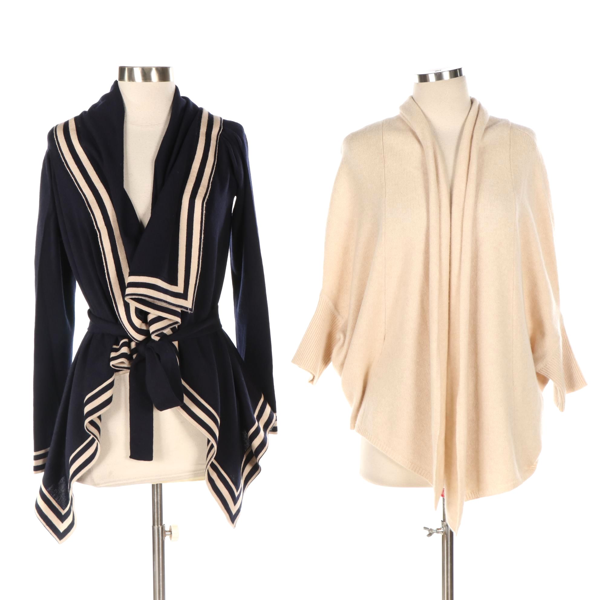 Bianchini Maglierie Cashmere Dolman Cardigan and Luisa Spagnoli Belted Cardigan