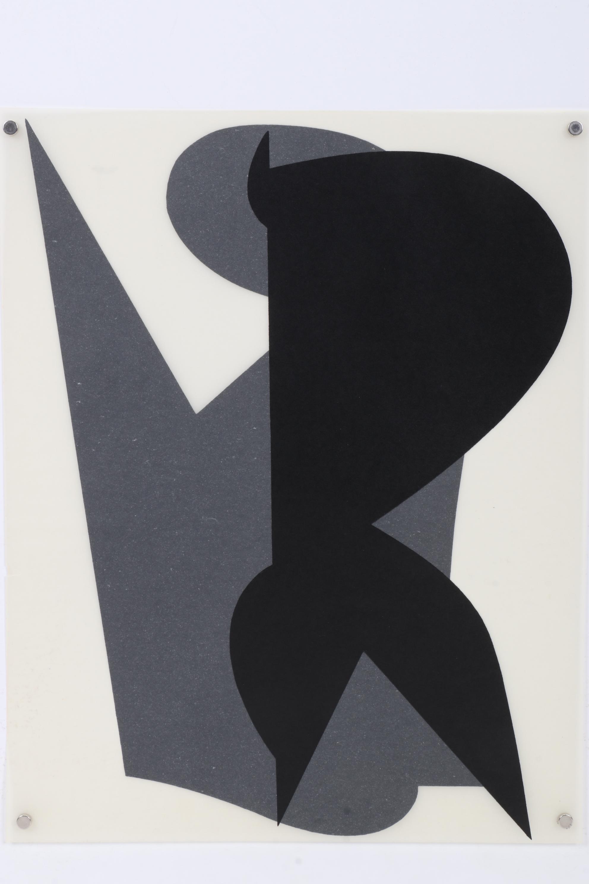 Modernist Double-Sided Lithograph After Victor Vasarely, 1965