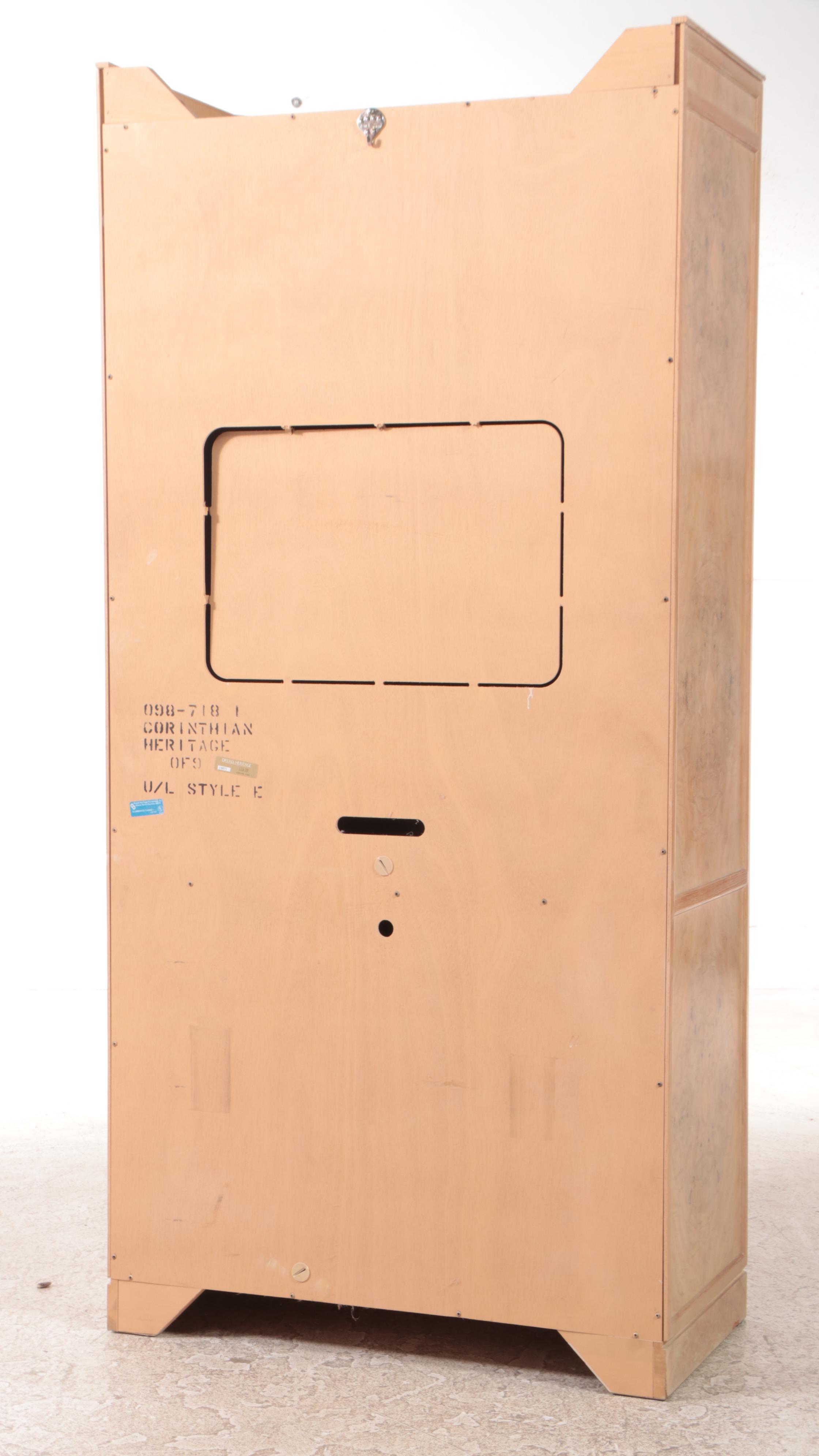 Drexel Heritage "Corinthian" Ash and Olive Ash Burl Media Wardrobe