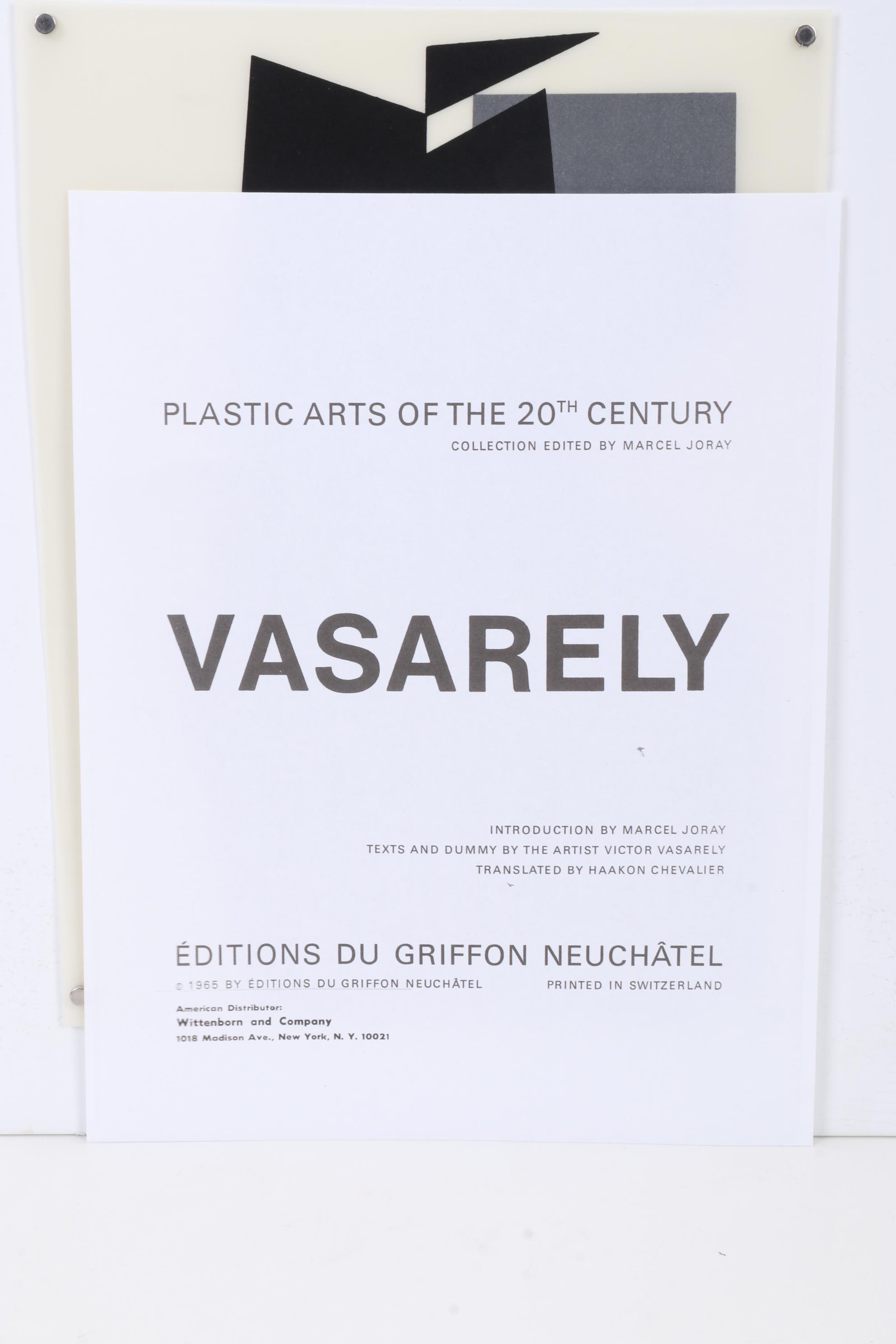 Modernist Double-Sided Lithograph After Victor Vasarely, 1965