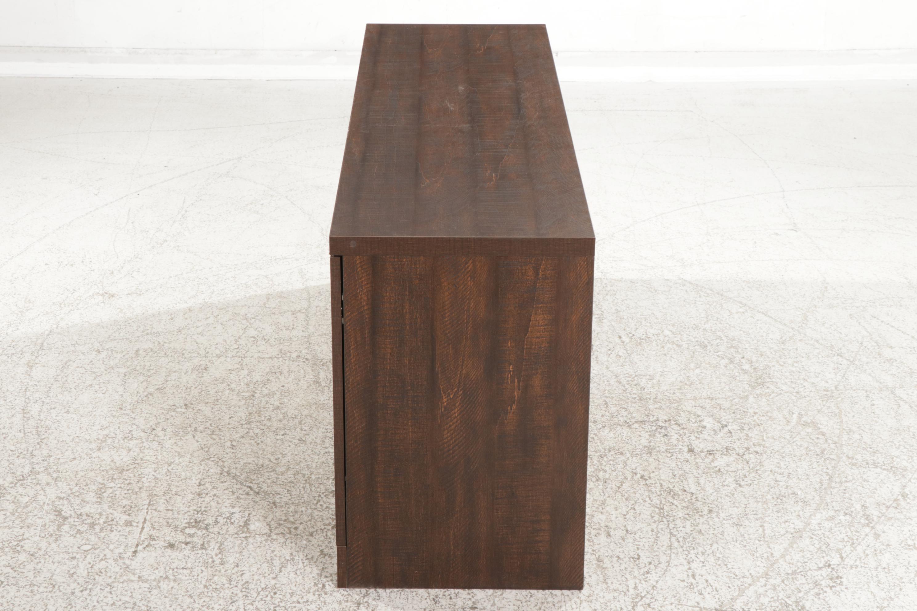 Belleze Electric Fireplace in Contemporary Planked Wood Style Console Cabinet