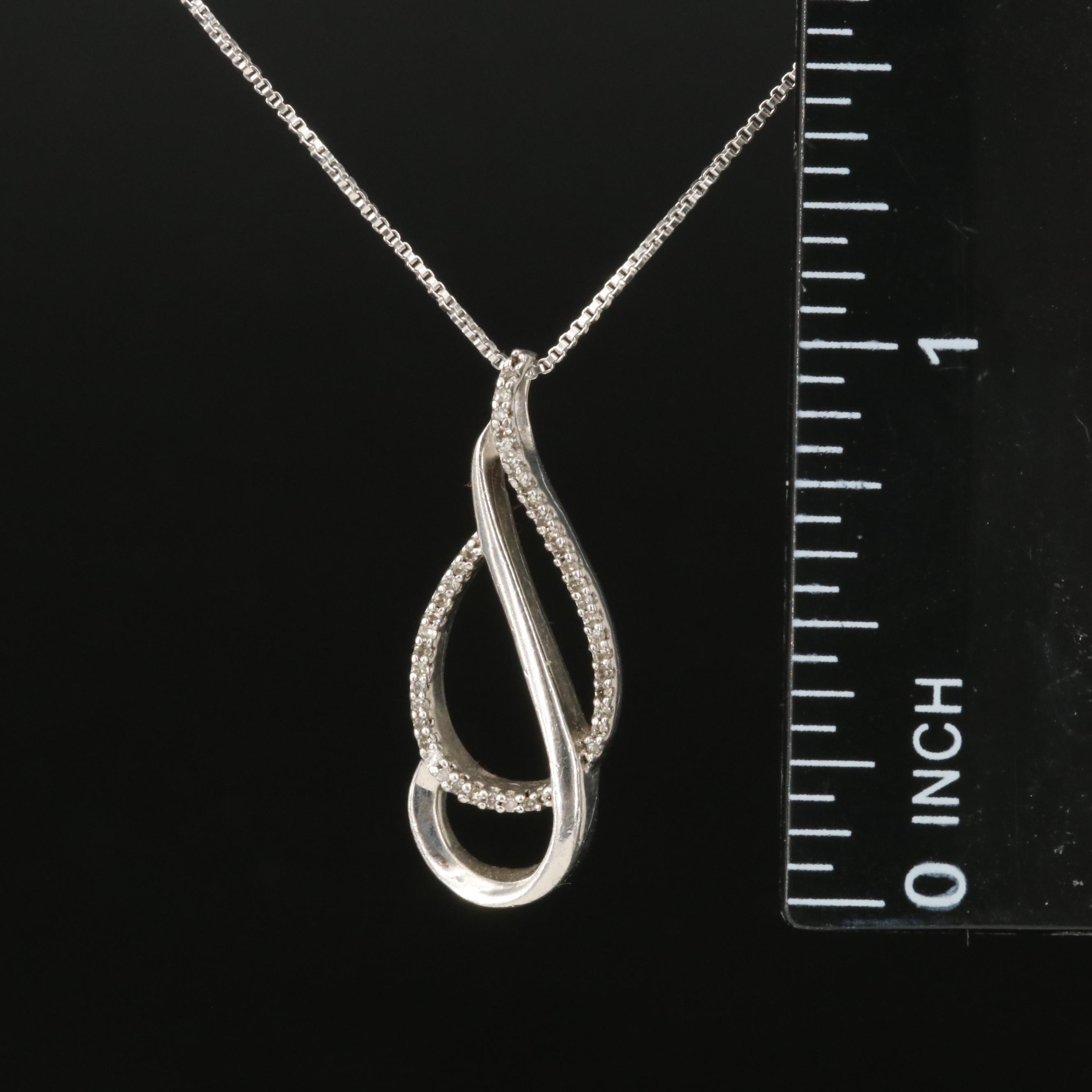 Sterling Diamond Pendant Necklace