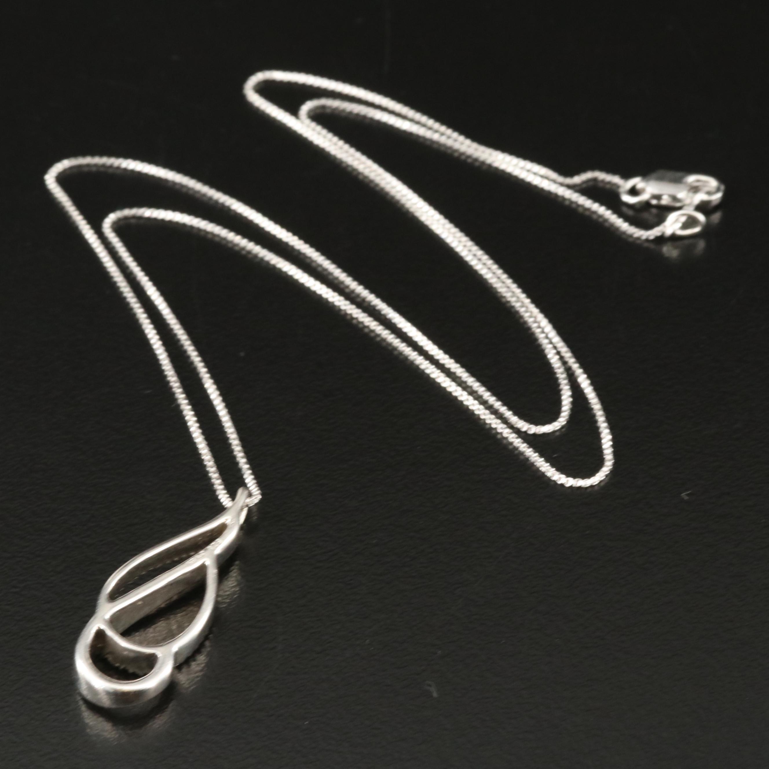 Sterling Diamond Pendant Necklace