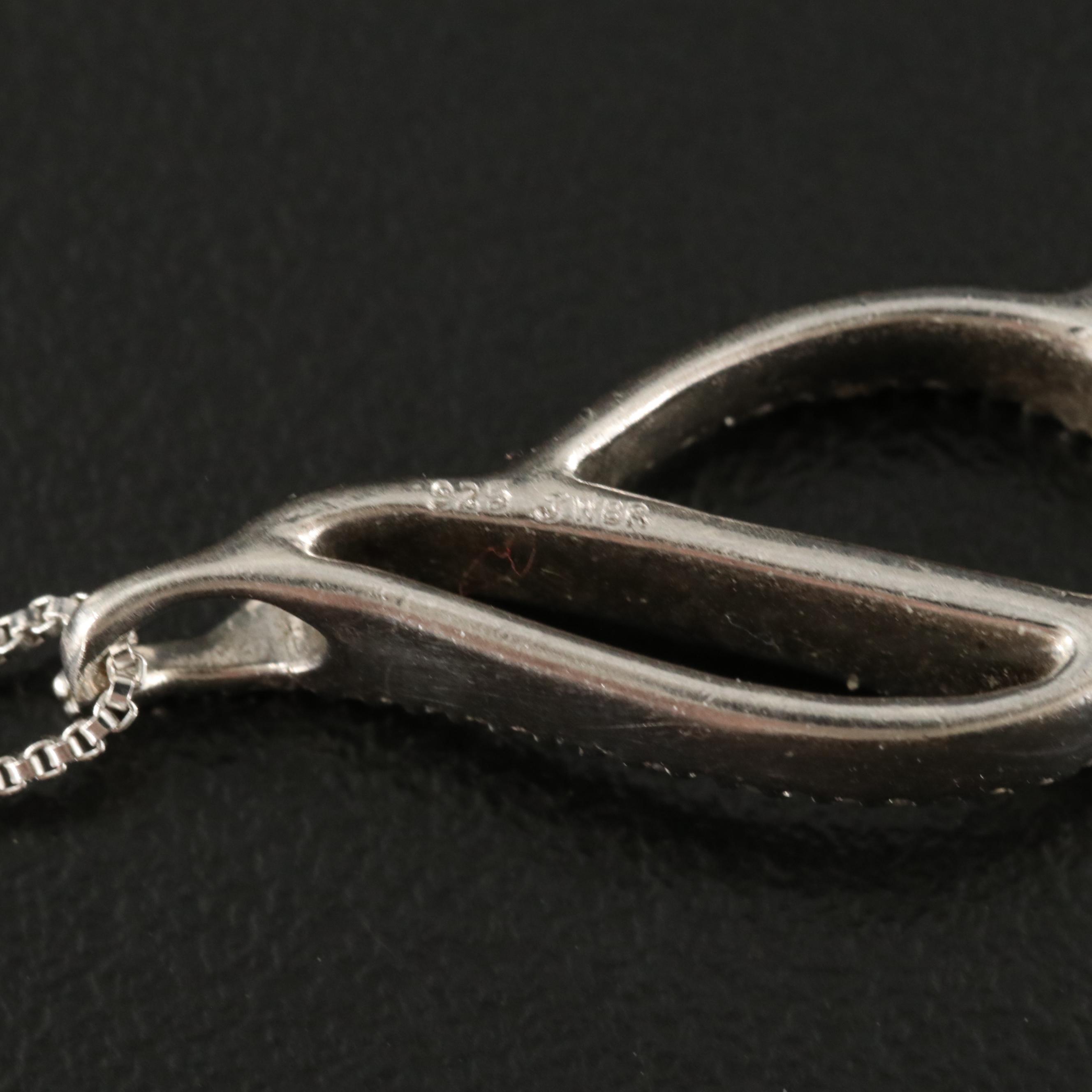 Sterling Diamond Pendant Necklace