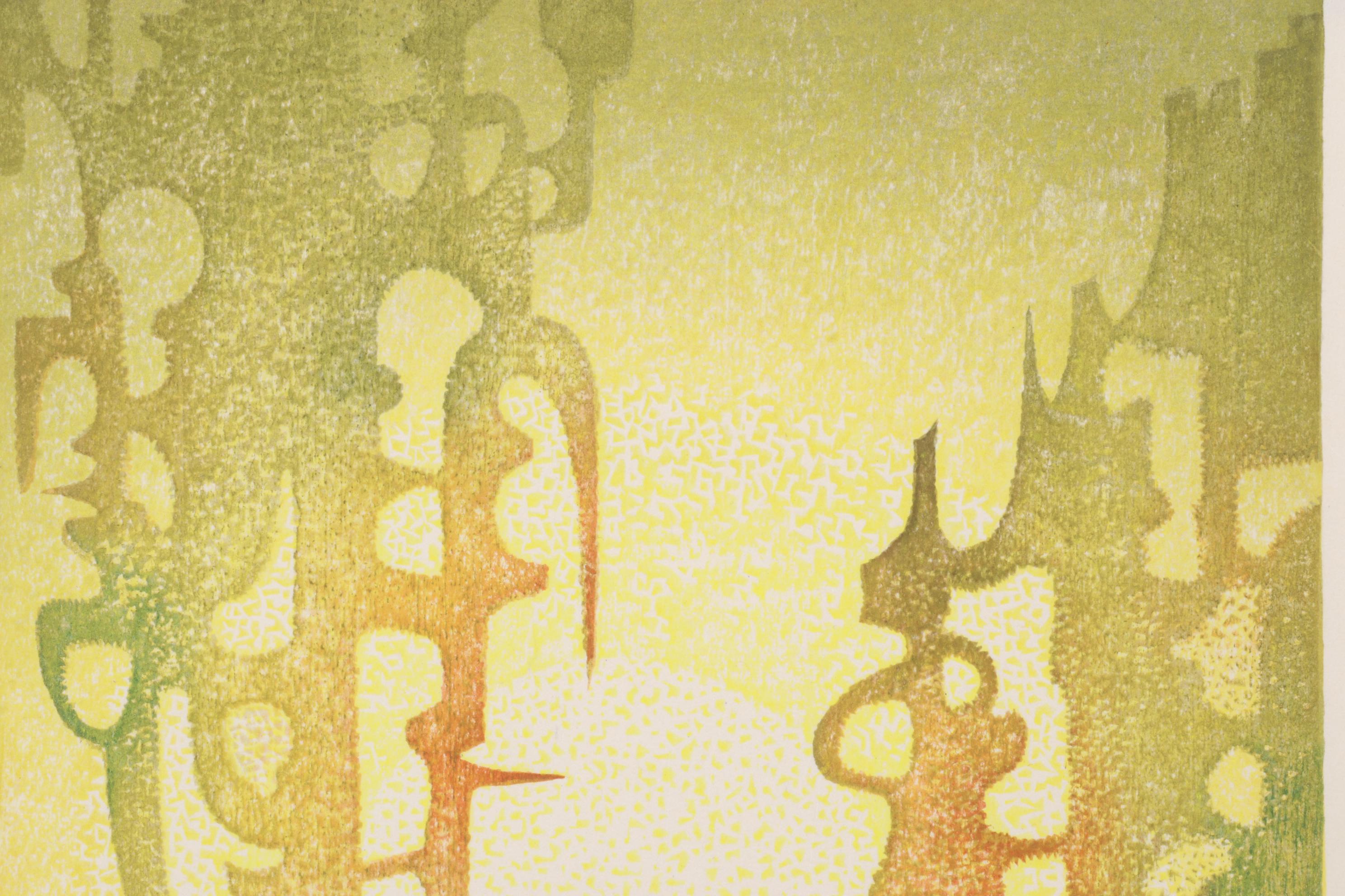 Yoshida Tōshi Modernist Woodblock "Fantasy," 1964