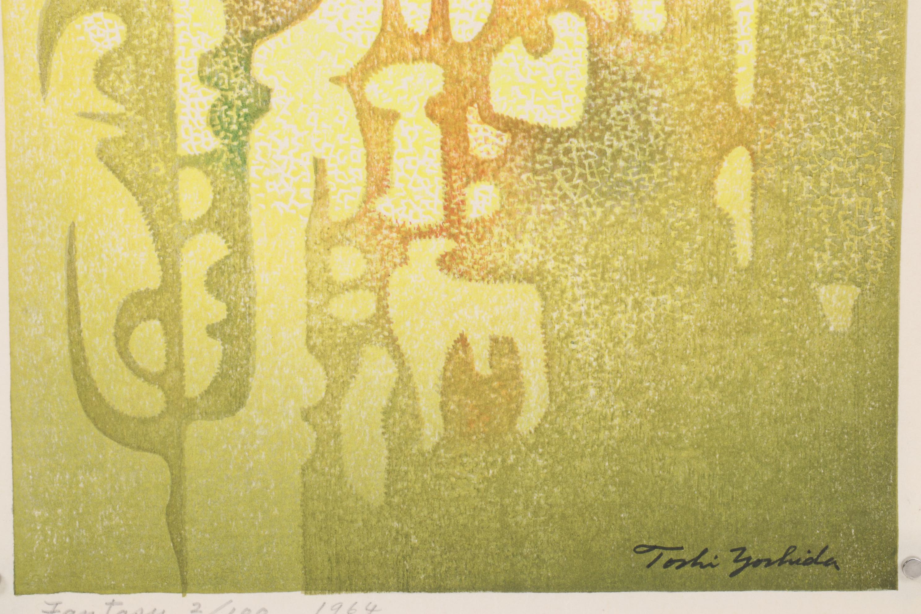 Yoshida Tōshi Modernist Woodblock "Fantasy," 1964