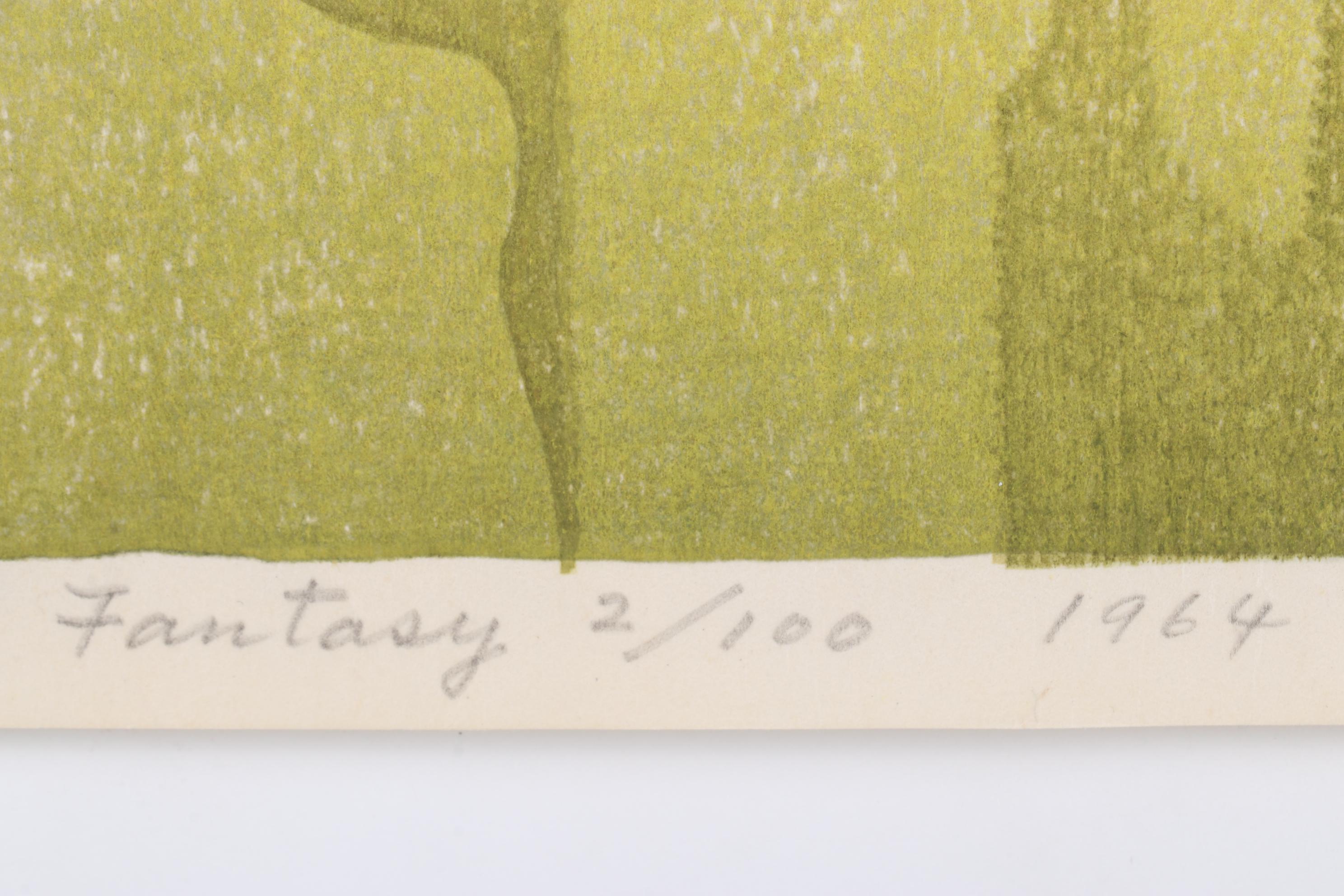 Yoshida Tōshi Modernist Woodblock "Fantasy," 1964