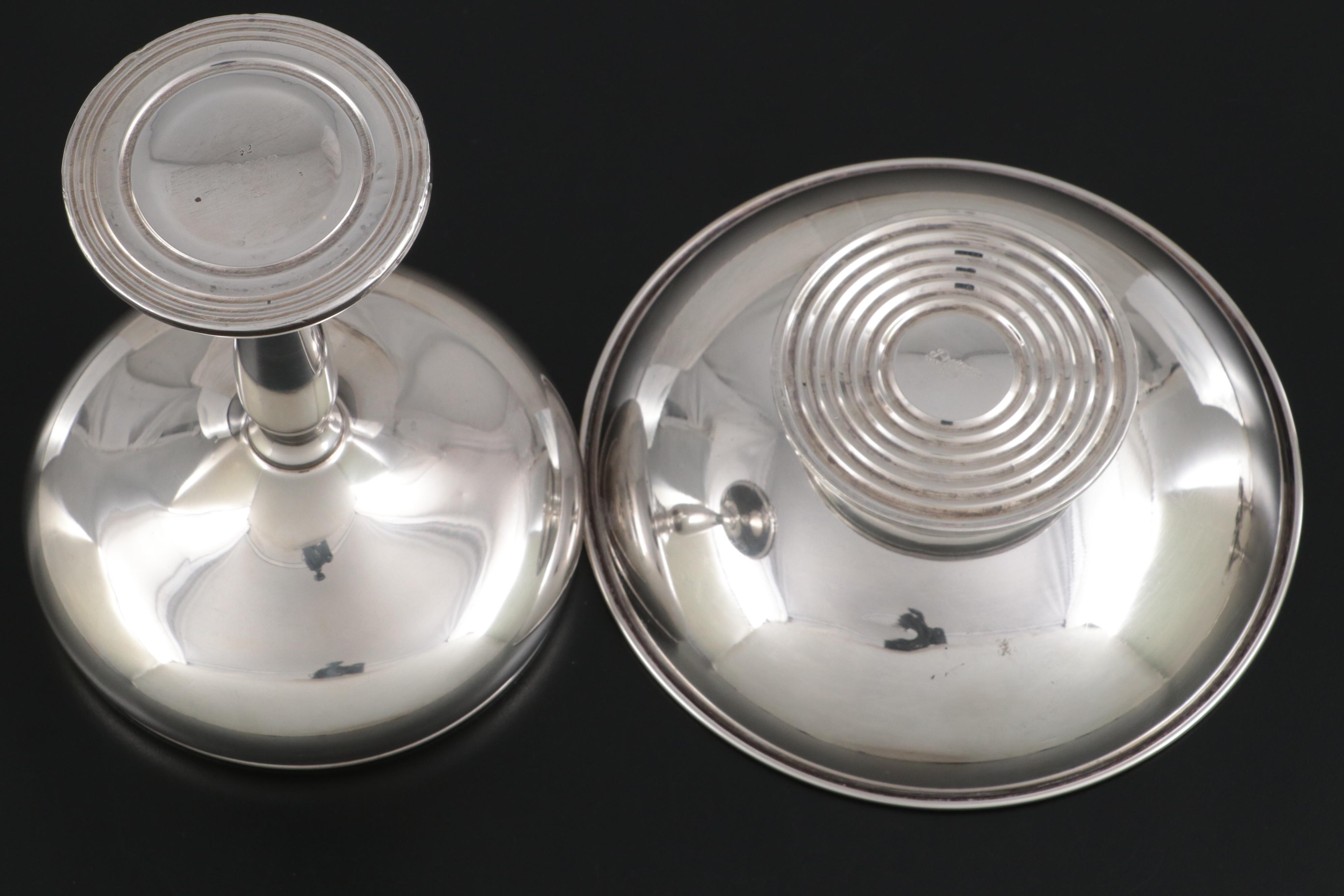 Preisner Sterling Silver Compote and Bowl with Sterling Creamer and Sugar