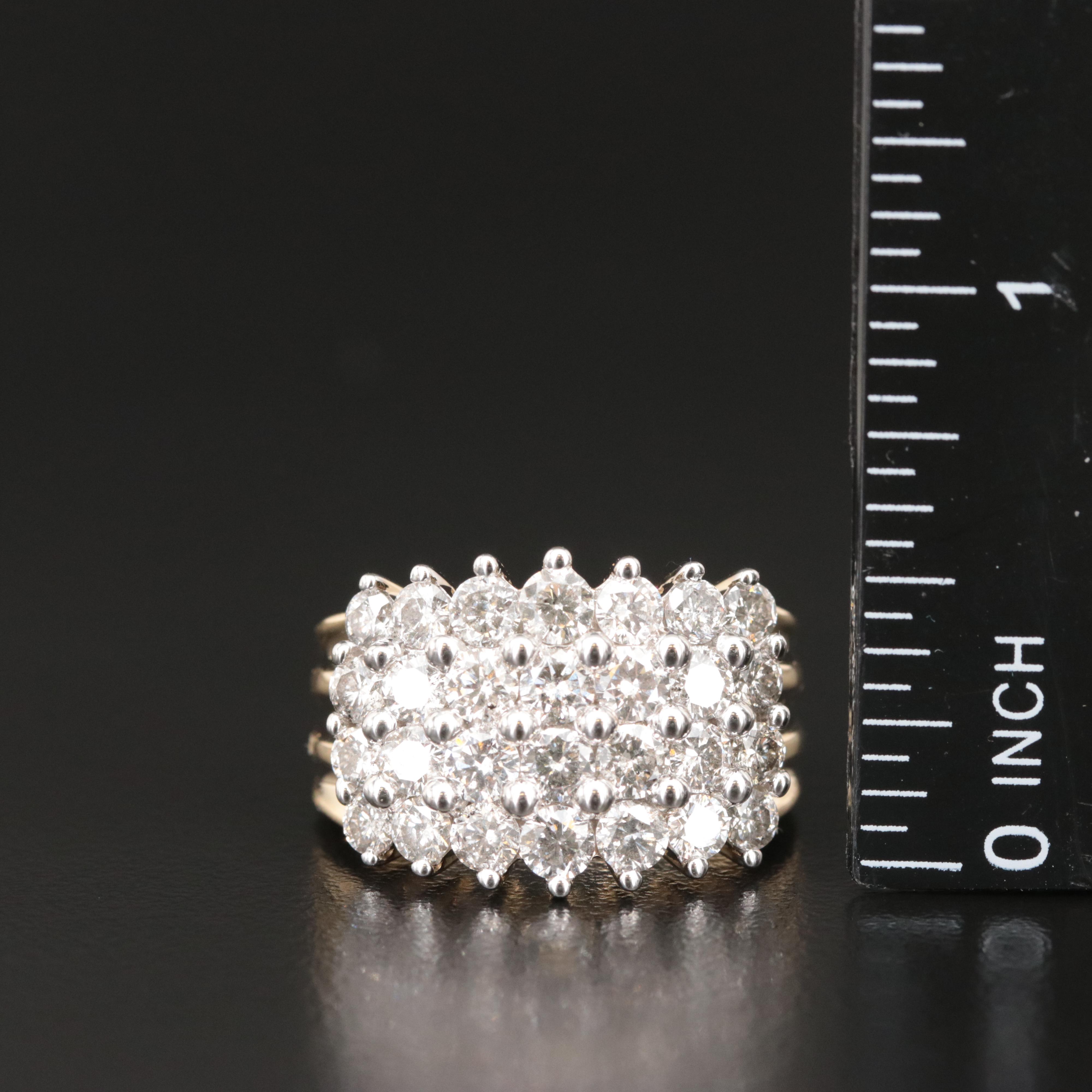 14K 3.08 CTW Diamond Multi Row Ring