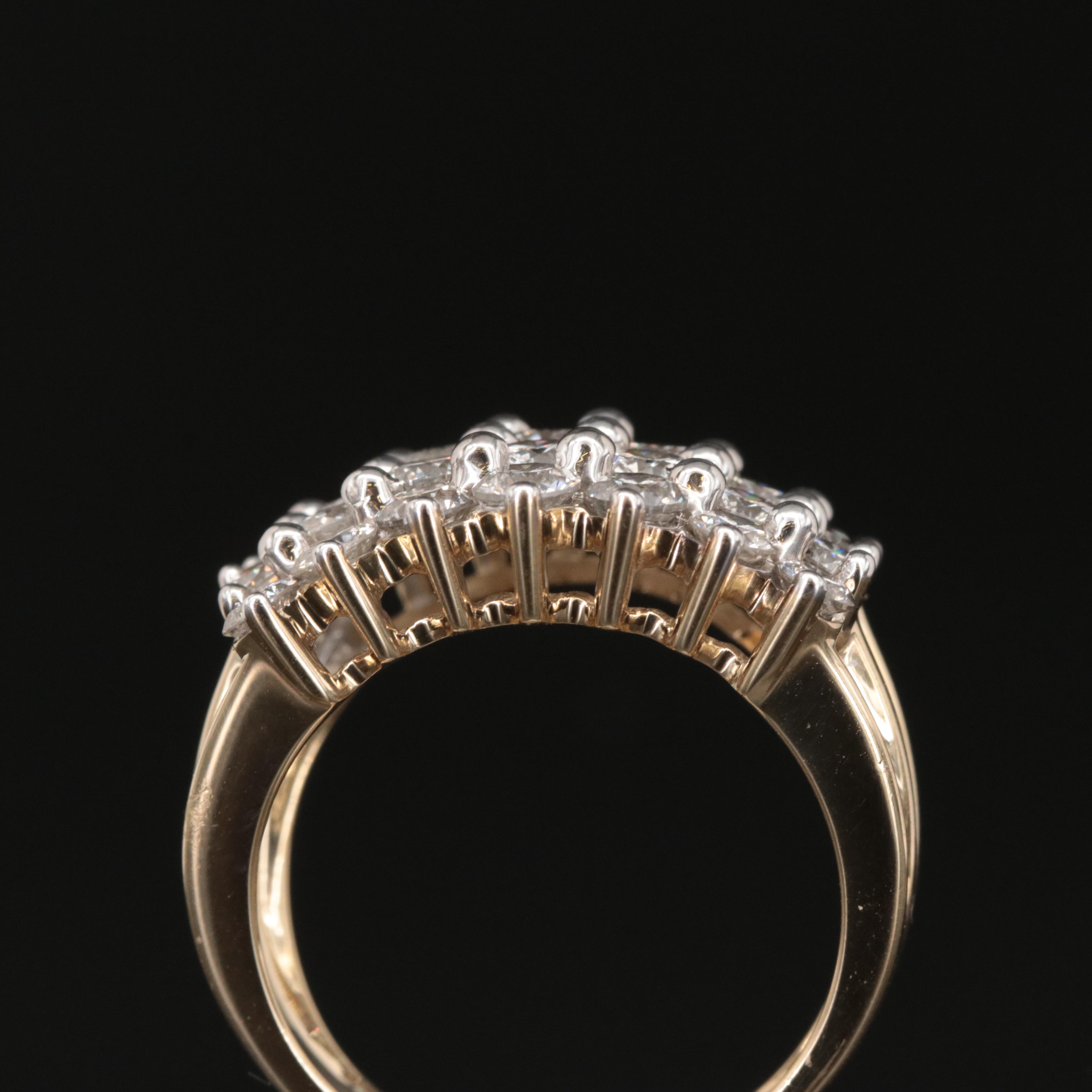 14K 3.08 CTW Diamond Multi Row Ring