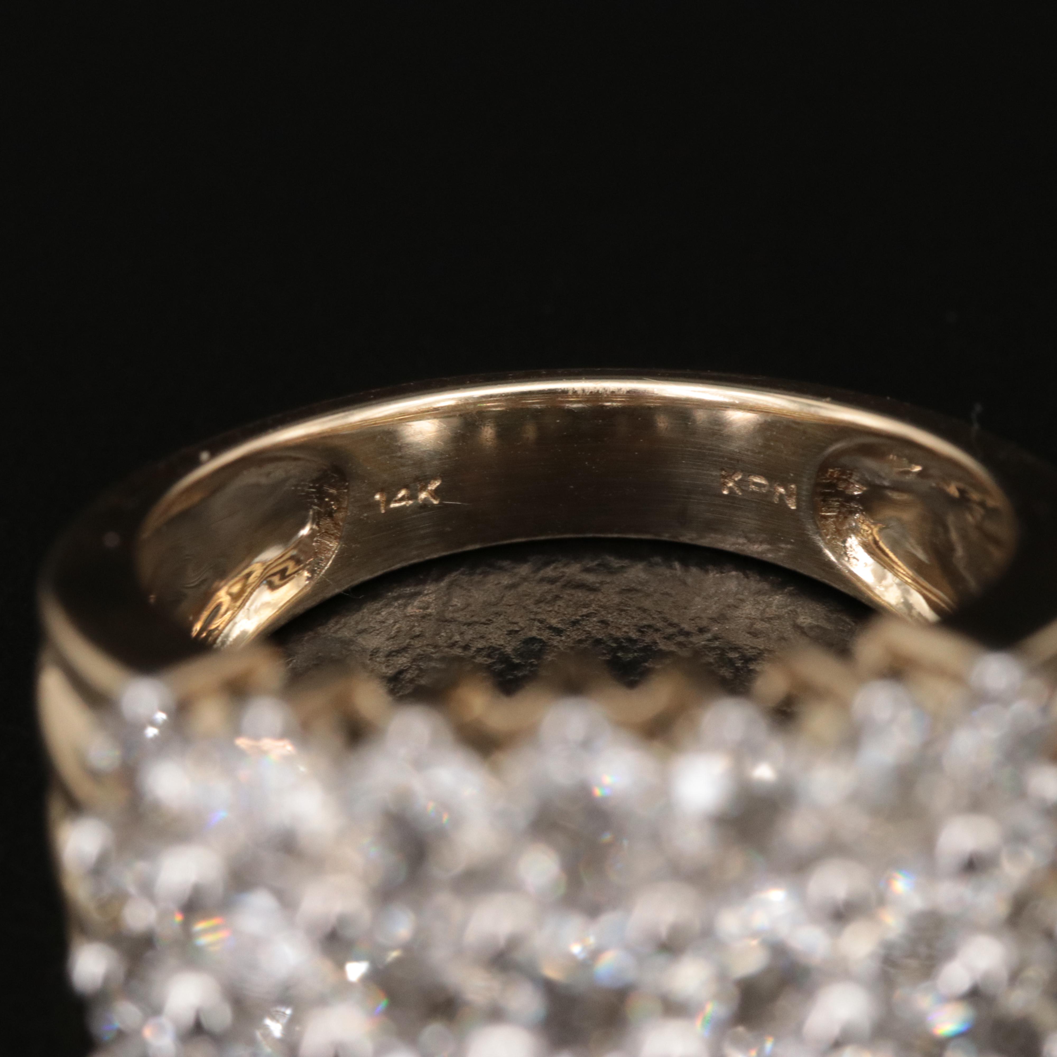 14K 3.08 CTW Diamond Multi Row Ring