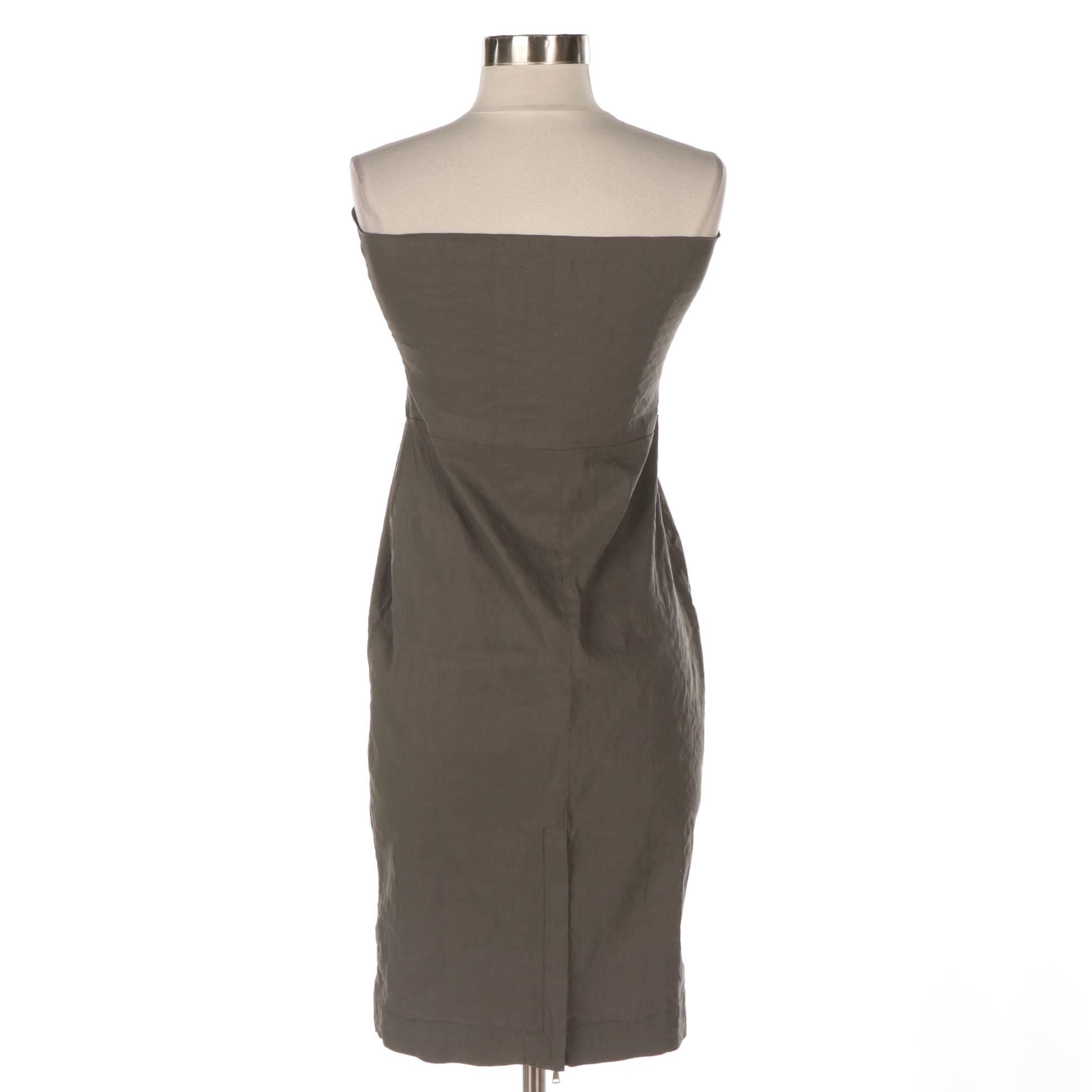 Crea Concept Linen Blend Strapless Dress