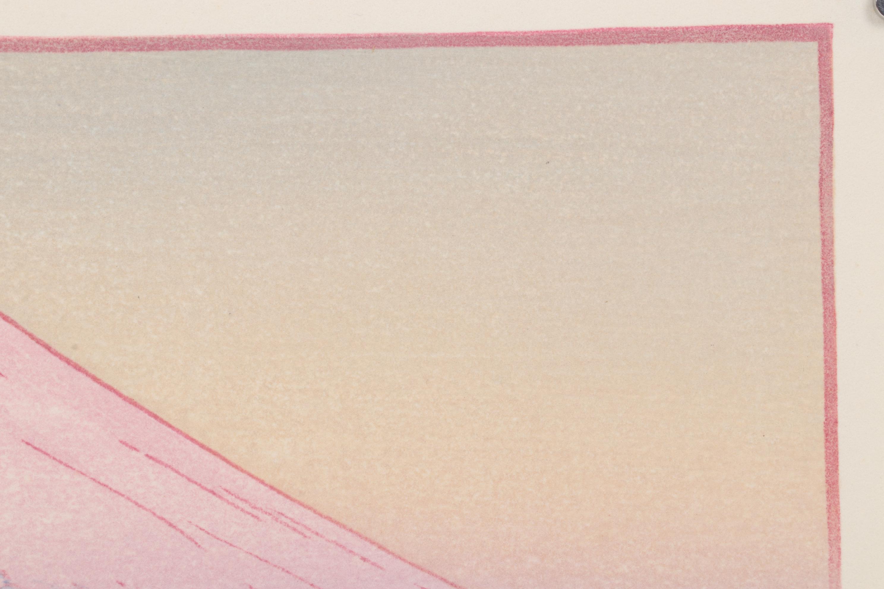 Yoshida Tōshi Woodblock "Mt. Fuji in Nagaoka, Morning," Circa 1962