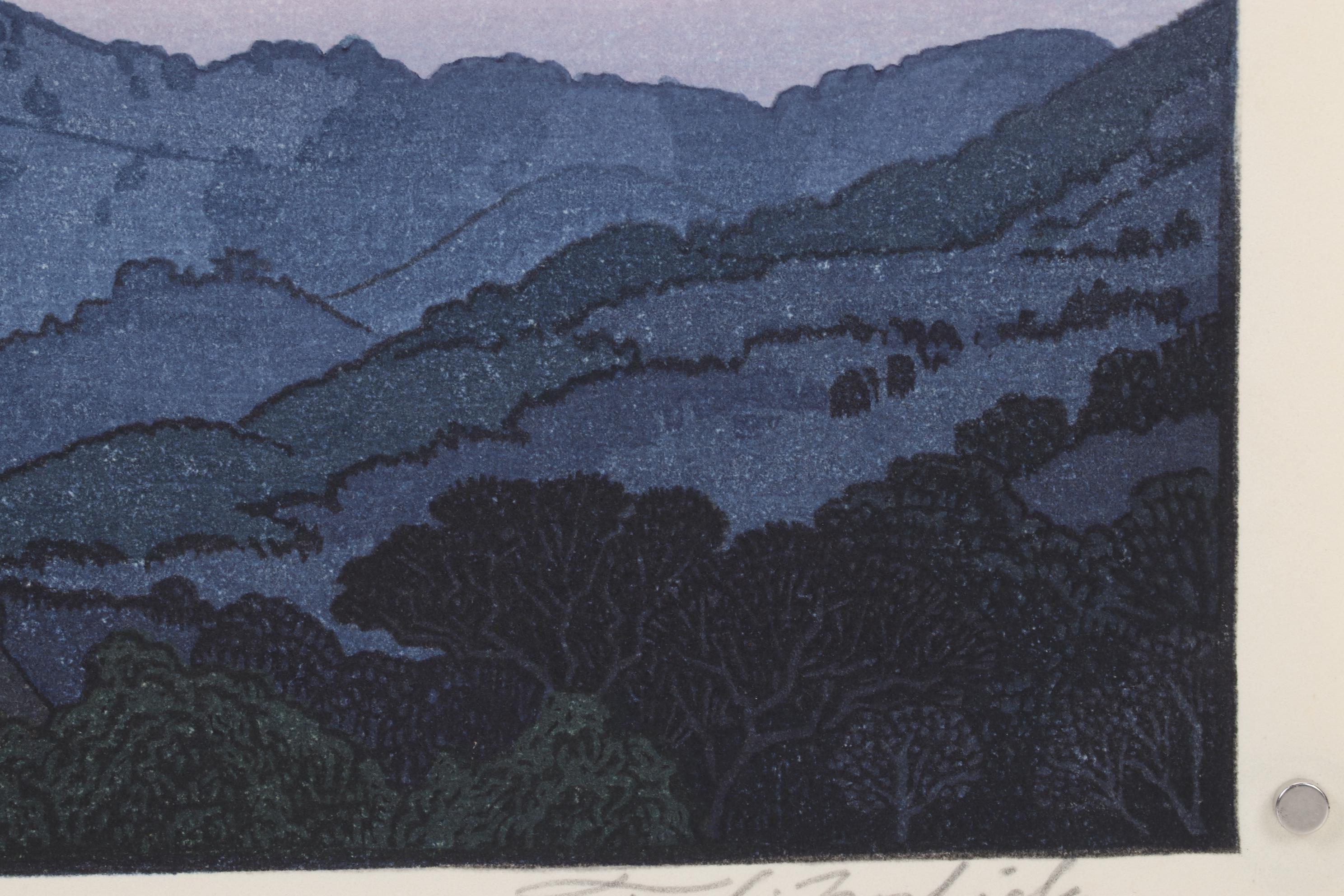 Yoshida Tōshi Woodblock "Mt. Fuji in Nagaoka, Morning," Circa 1962