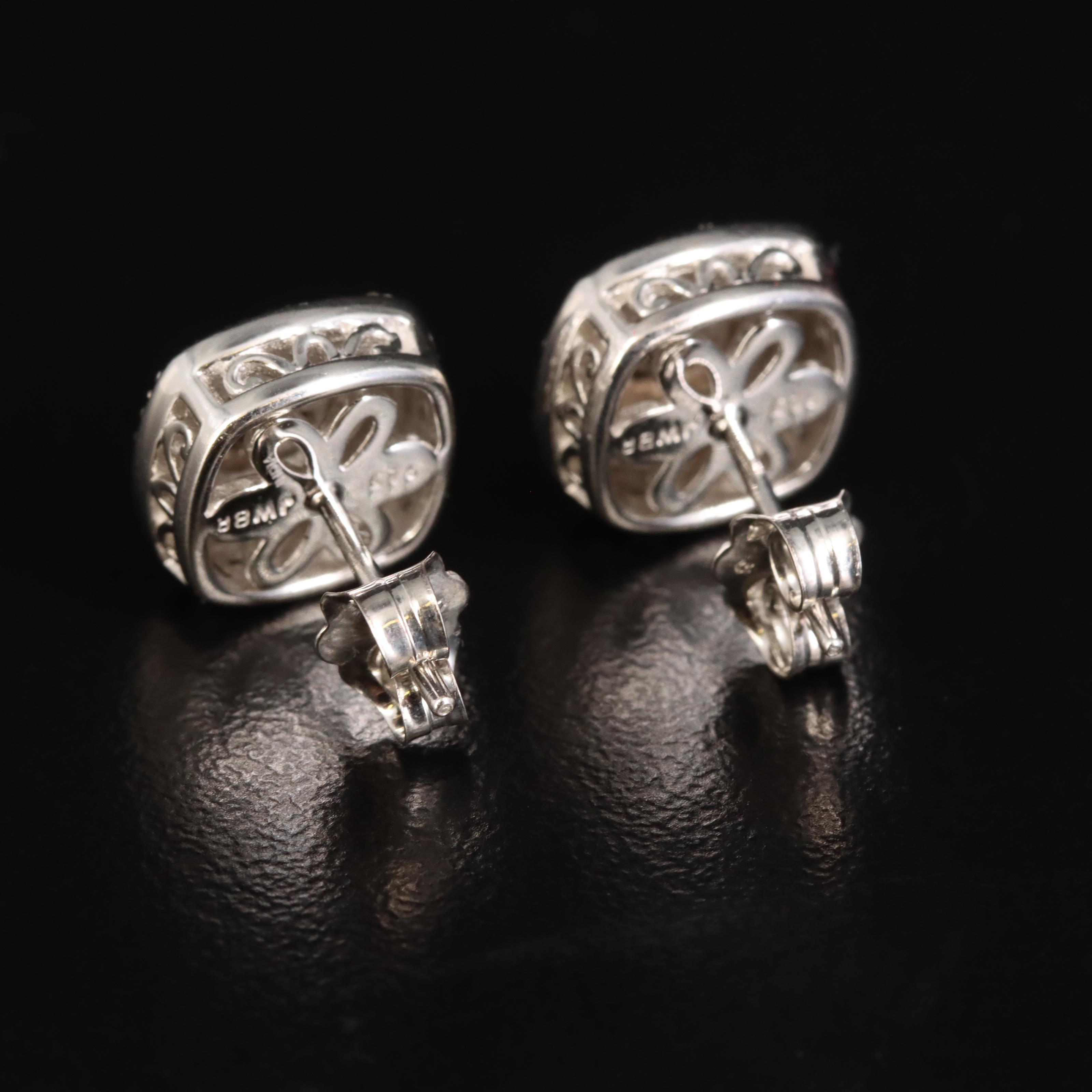 Sterling Diamond Stud Earrings