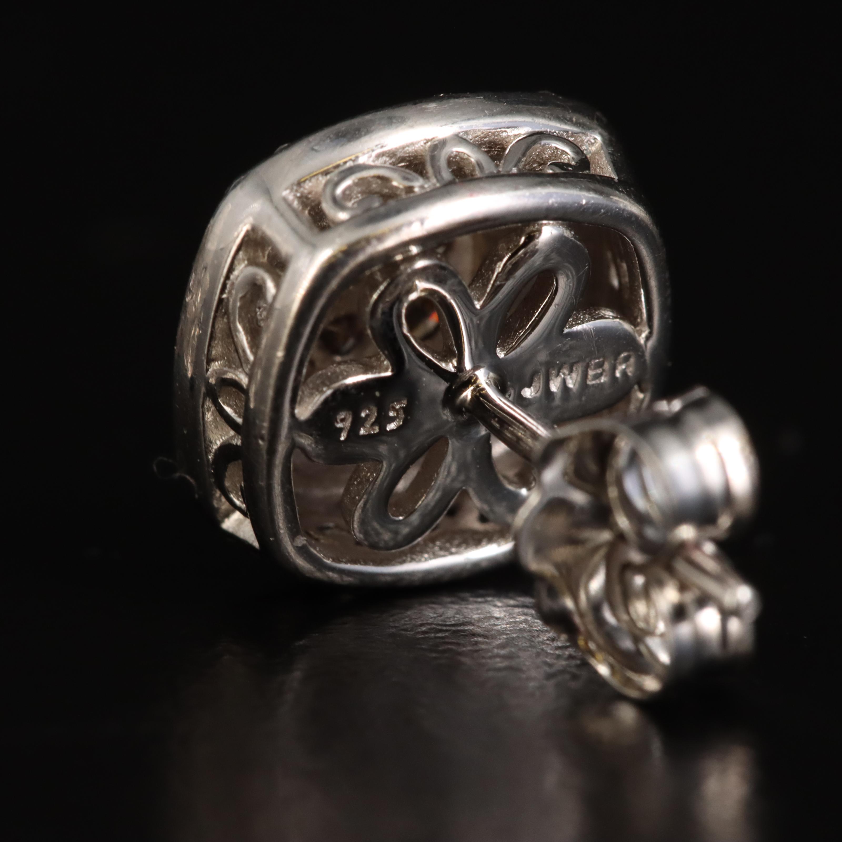 Sterling Diamond Stud Earrings