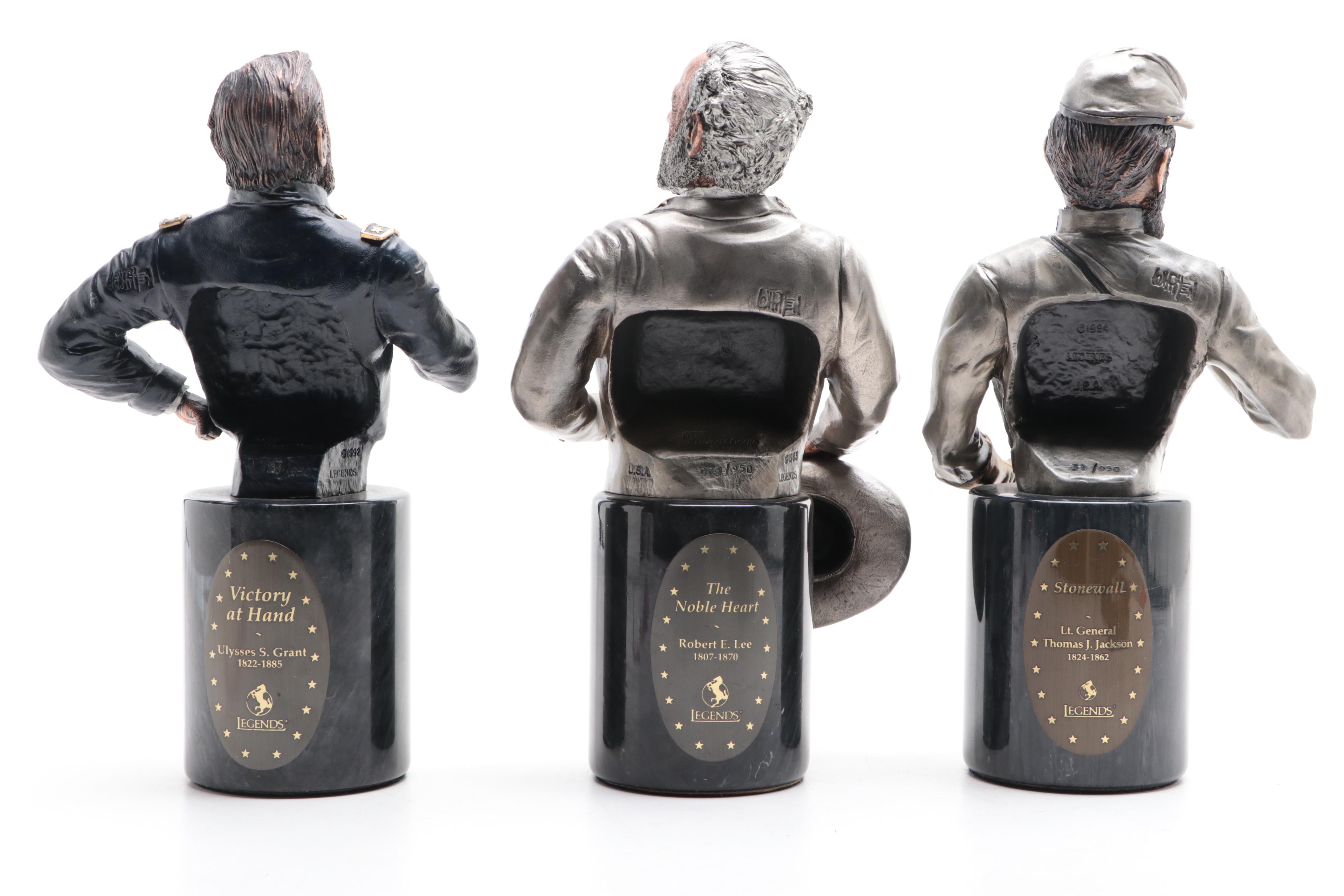Legend's Three Confederate Cold-Painted Mixed Media Figures
