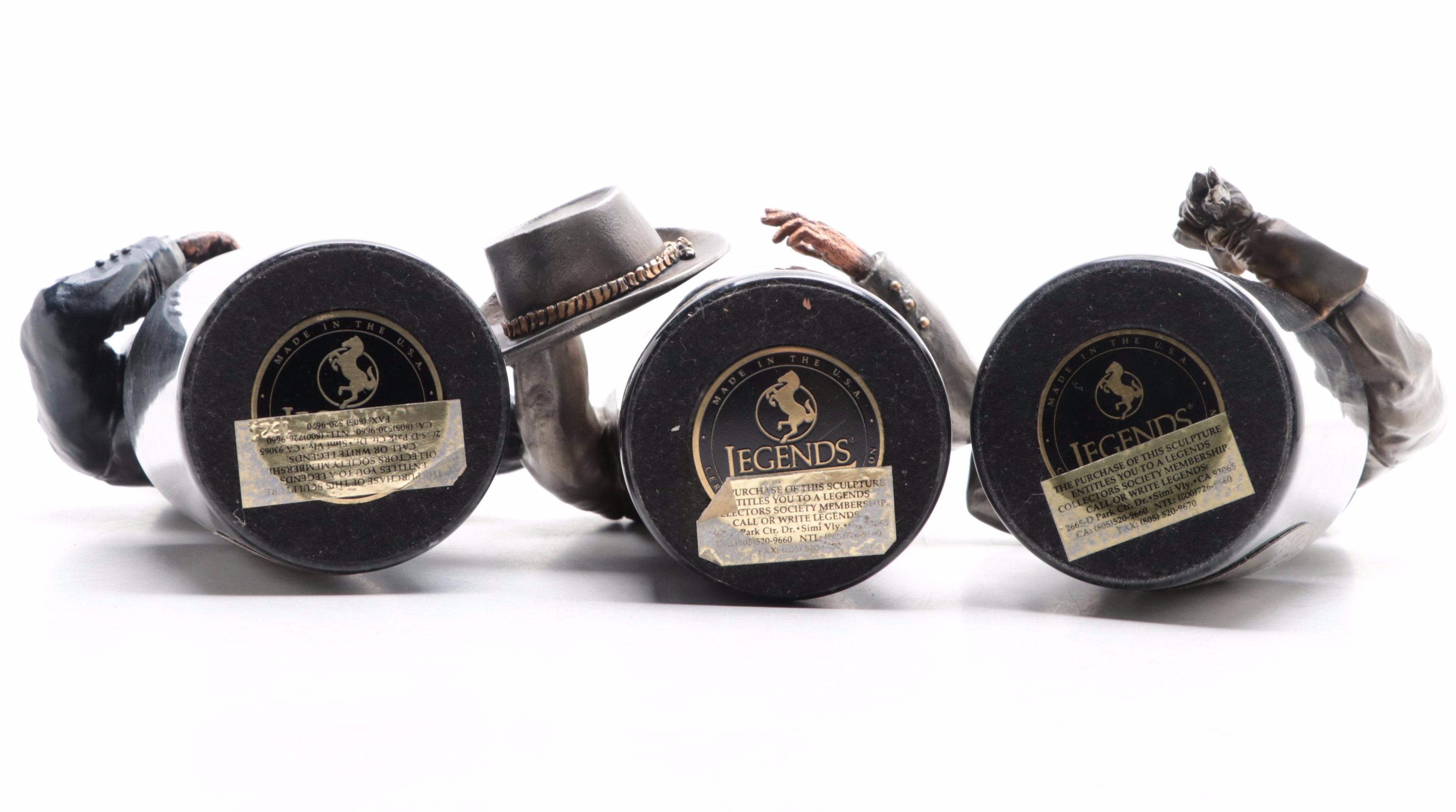 Legend's Three Confederate Cold-Painted Mixed Media Figures