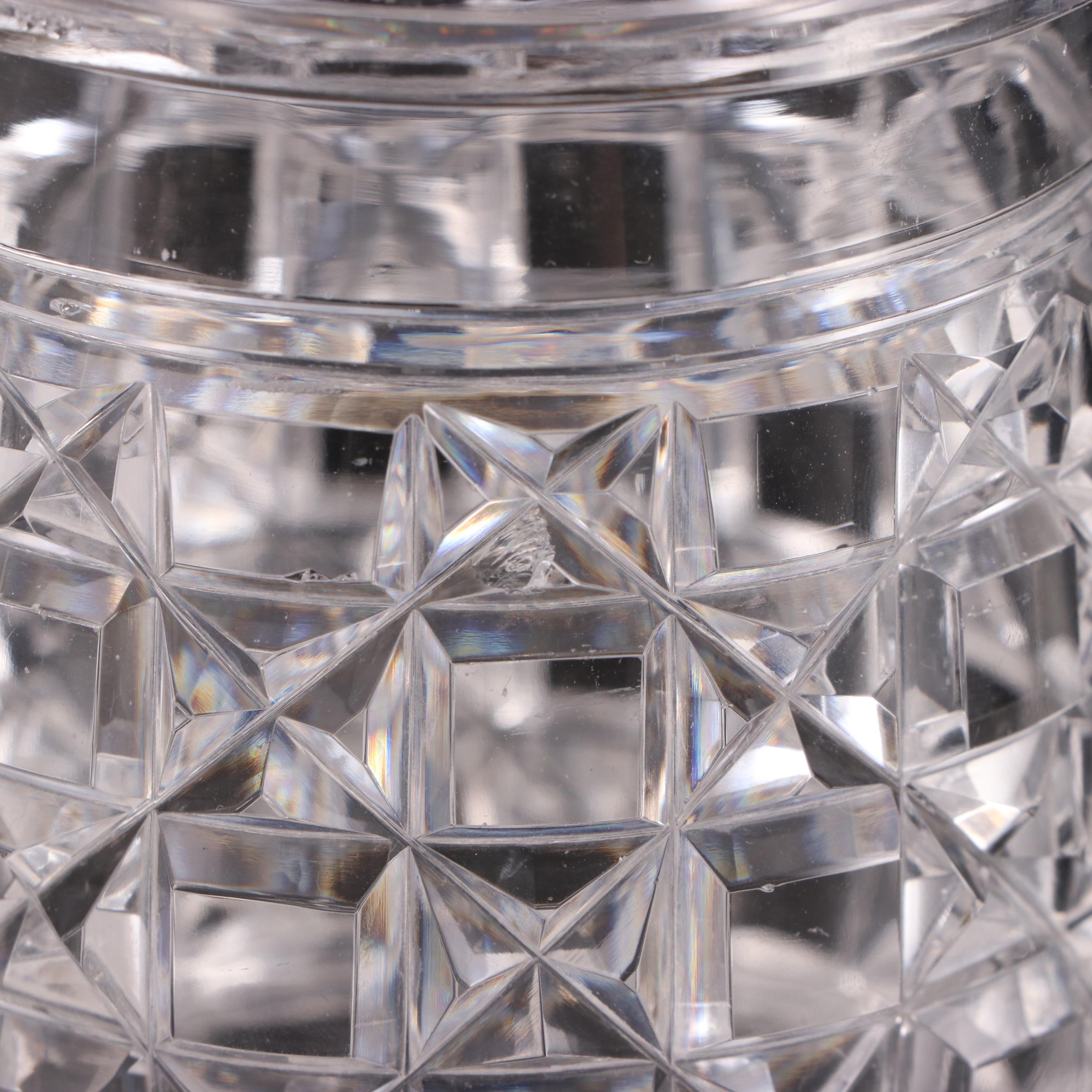 Pair of English Aesthetic Movement Sterling Silver and Cut Glass Vases, 1884