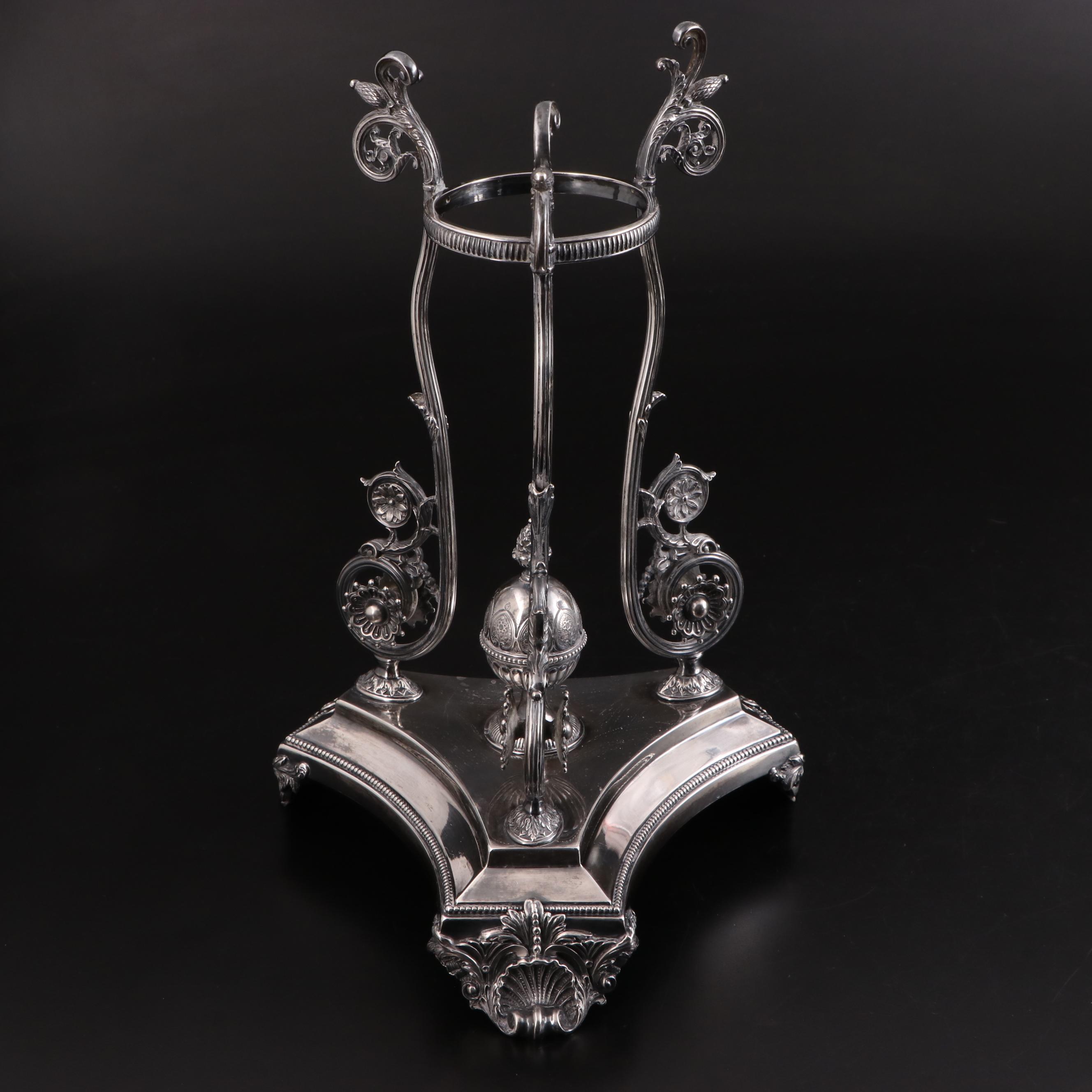 Pair of English Aesthetic Movement Sterling Silver and Cut Glass Vases, 1884