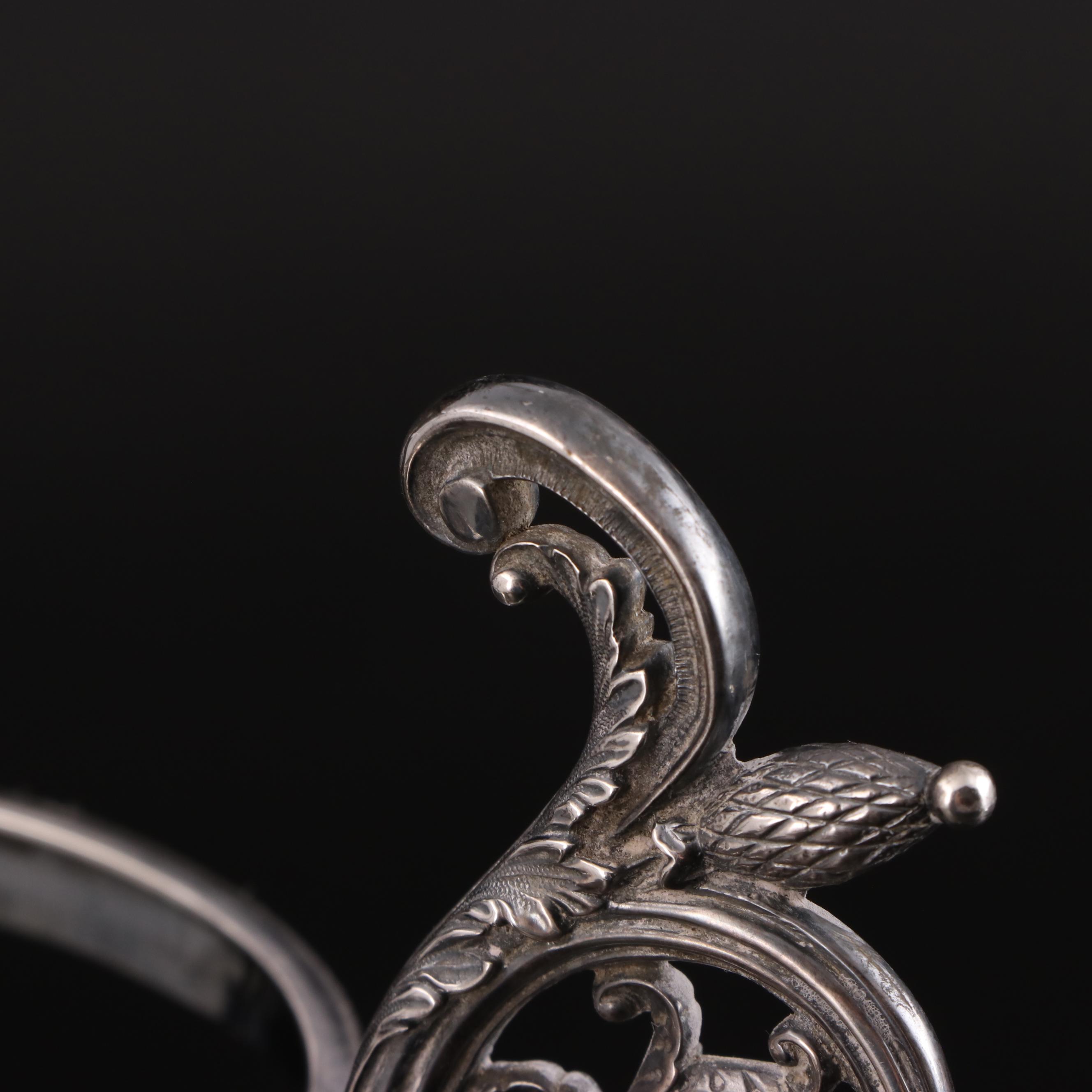 Pair of English Aesthetic Movement Sterling Silver and Cut Glass Vases, 1884