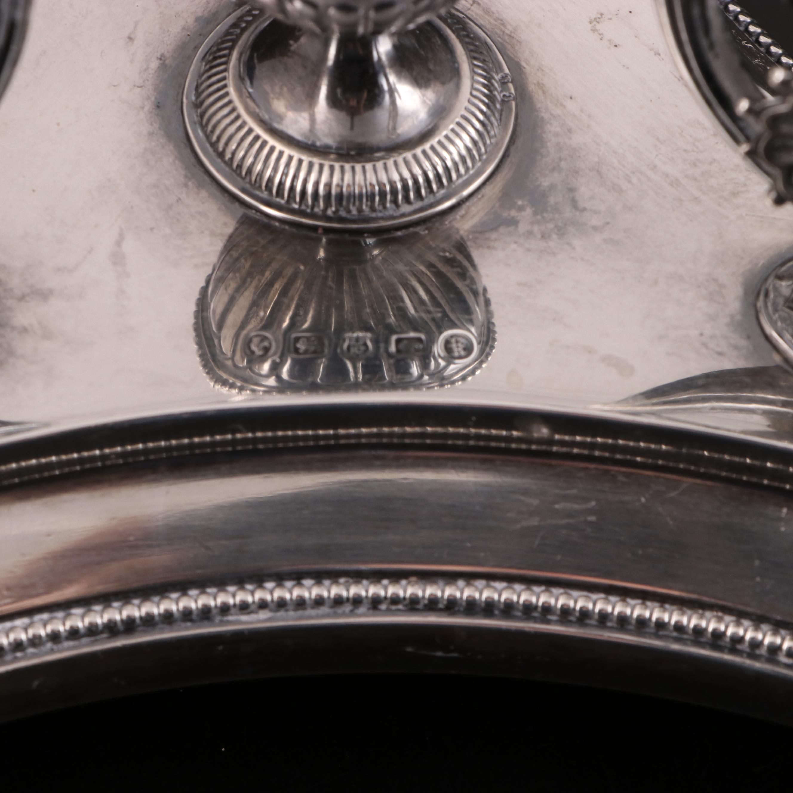 Pair of English Aesthetic Movement Sterling Silver and Cut Glass Vases, 1884