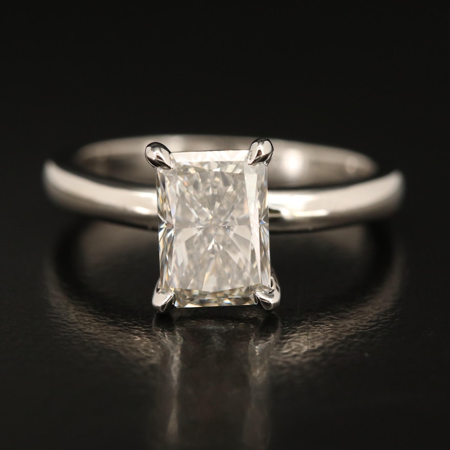 Platinum  1.97 CT Lab Grown Diamond Solitaire Ring