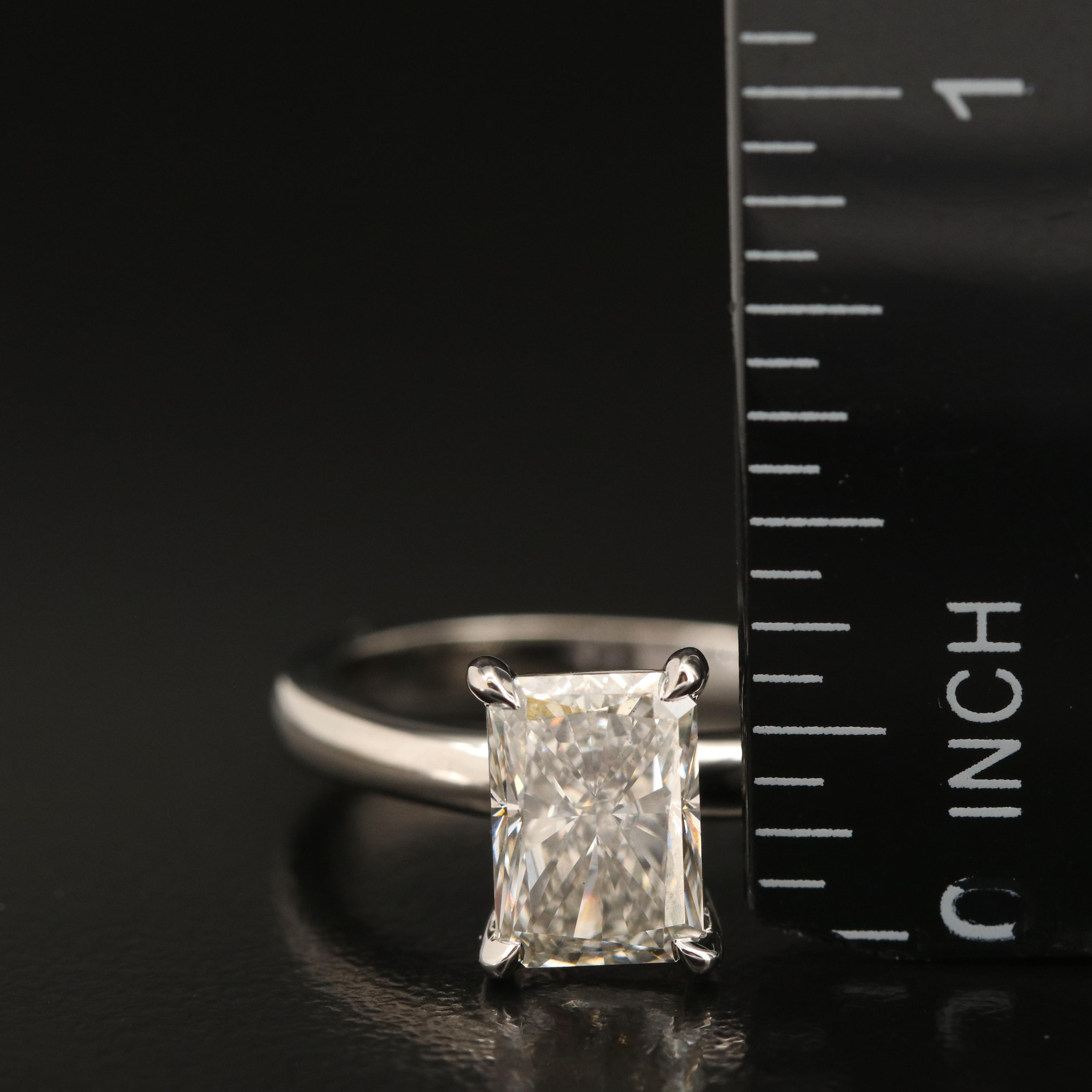 Platinum  1.97 CT Lab Grown Diamond Solitaire Ring