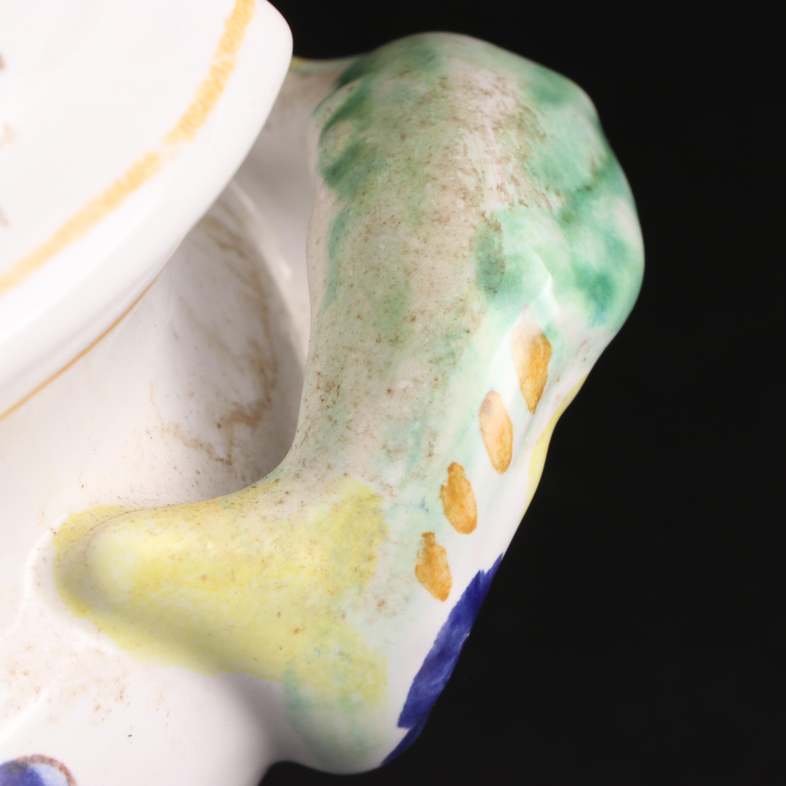 Cantagalli Majolica Lidded Soup Tureen with Ladle, Mid to Late 20th Century