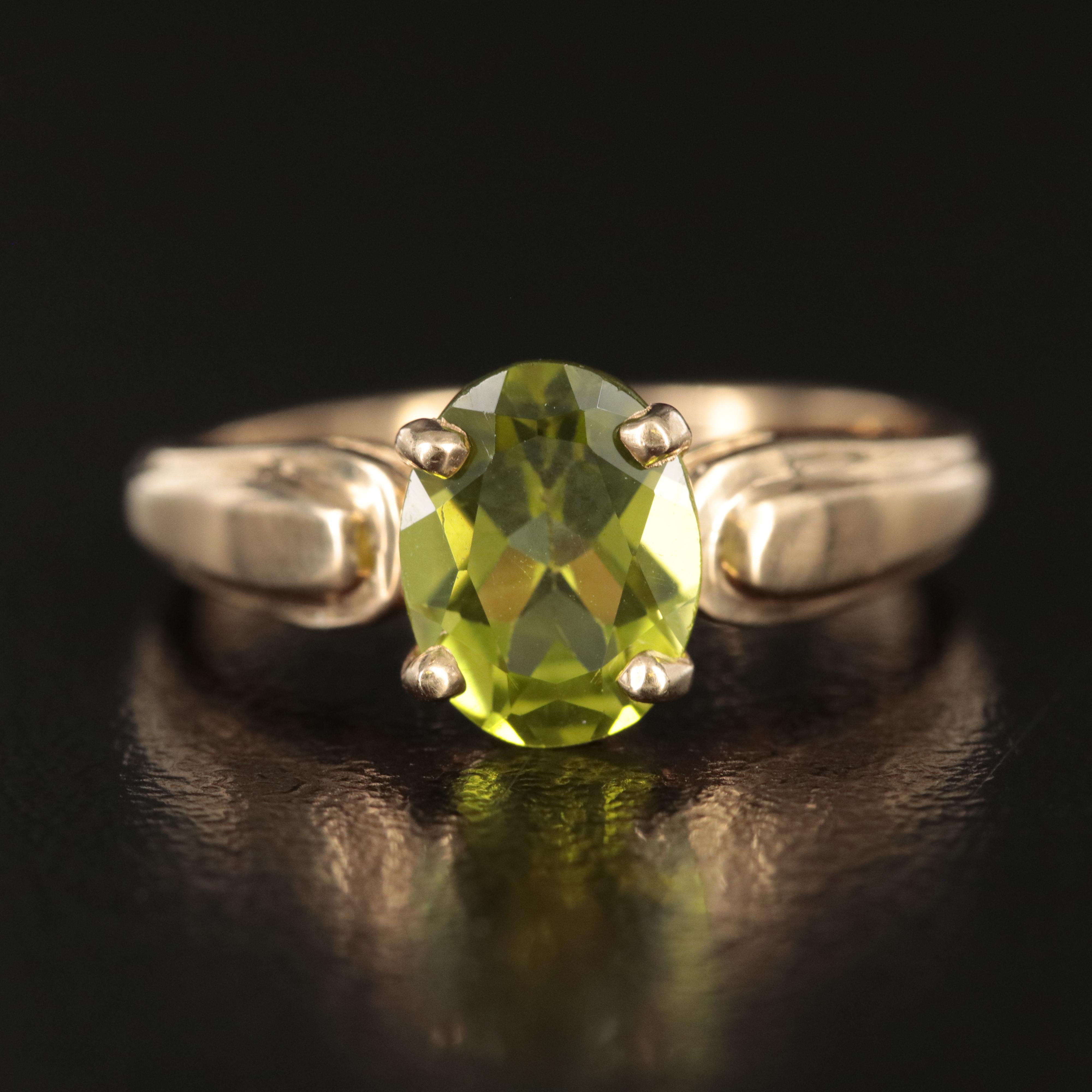 10K Peridot Ring