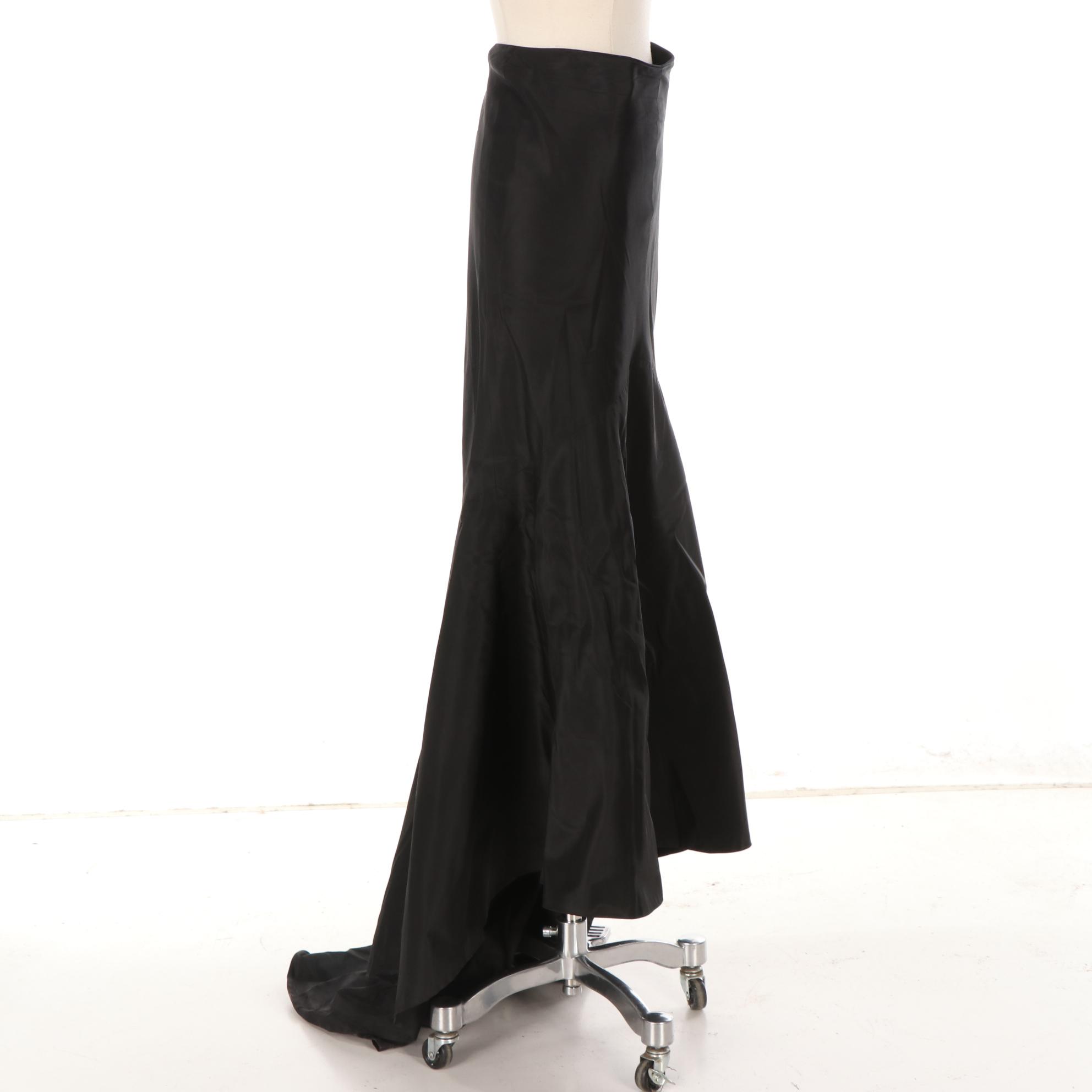 Sylvia Heisel Silk Taffeta Long Skirt with Train